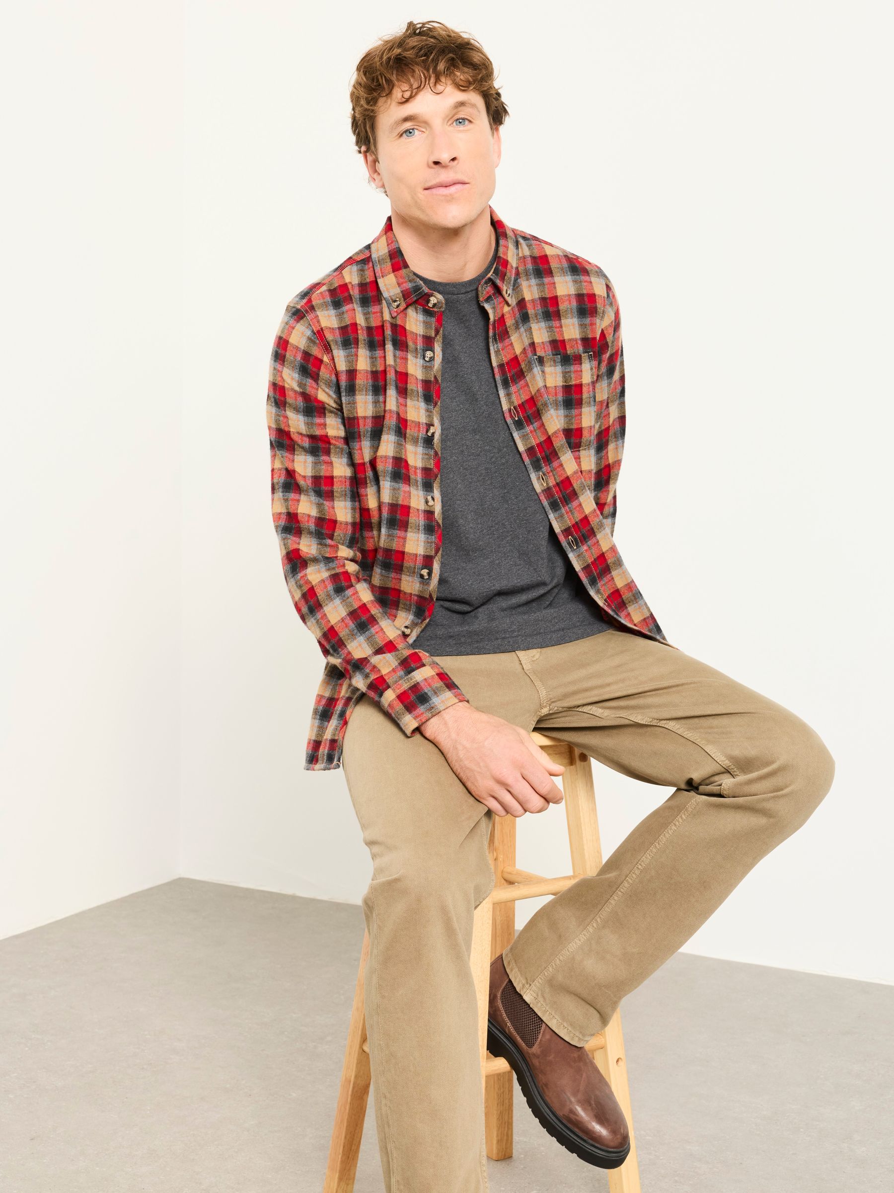 Chester Cherry Red Long Sleeve Check Shirt - Image 3 of 5