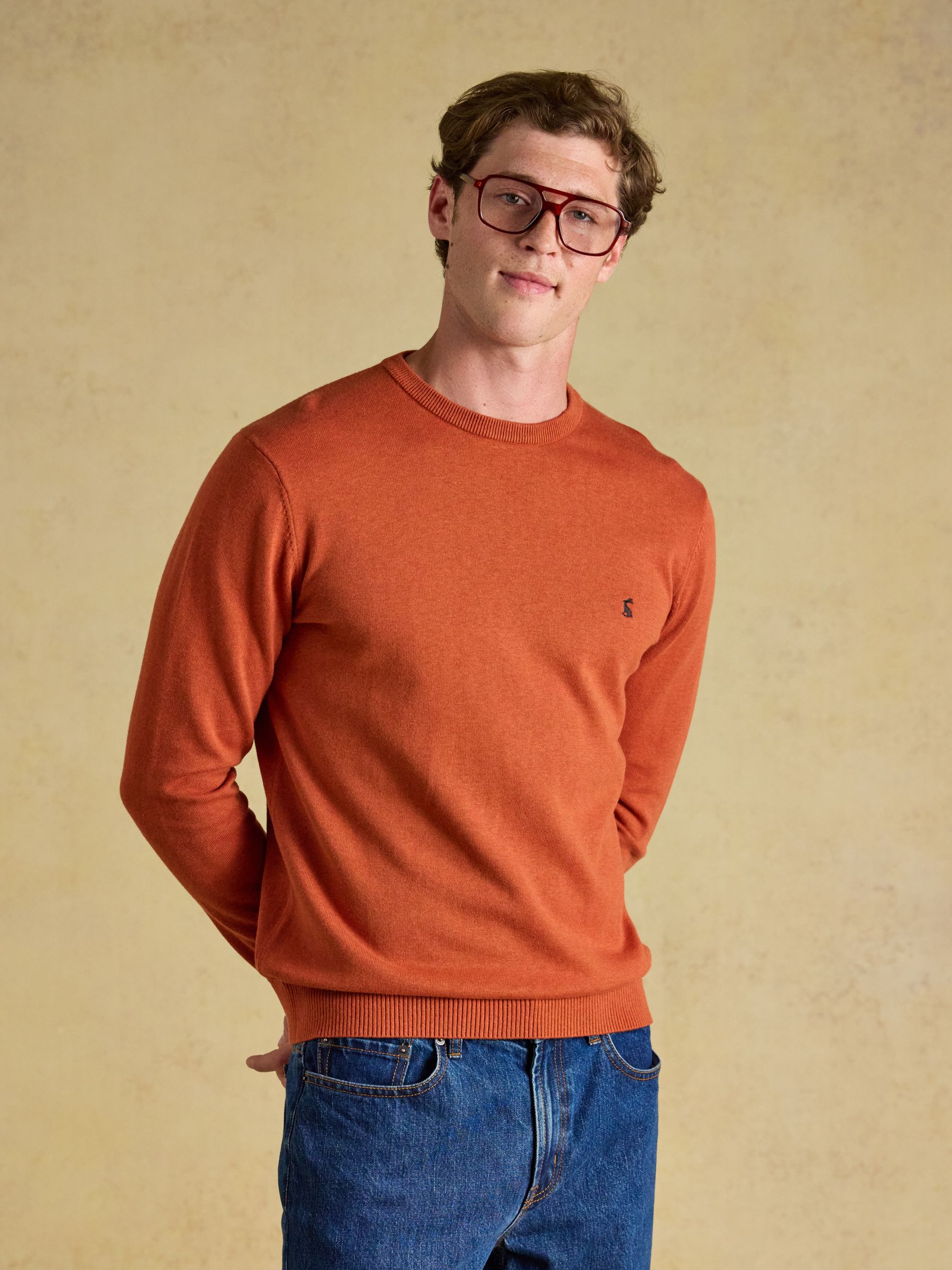 Hillside Orange Crew Neck Knitted Jumper - Image 1 of 7