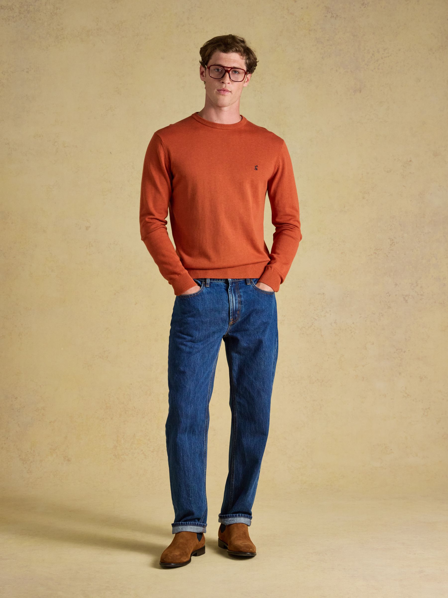 Hillside Orange Crew Neck Knitted Jumper - Image 3 of 7