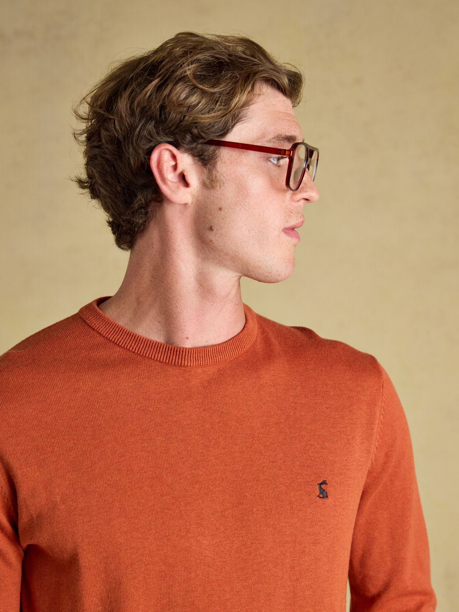 Hillside Orange Crew Neck Knitted Jumper - Image 4 of 7