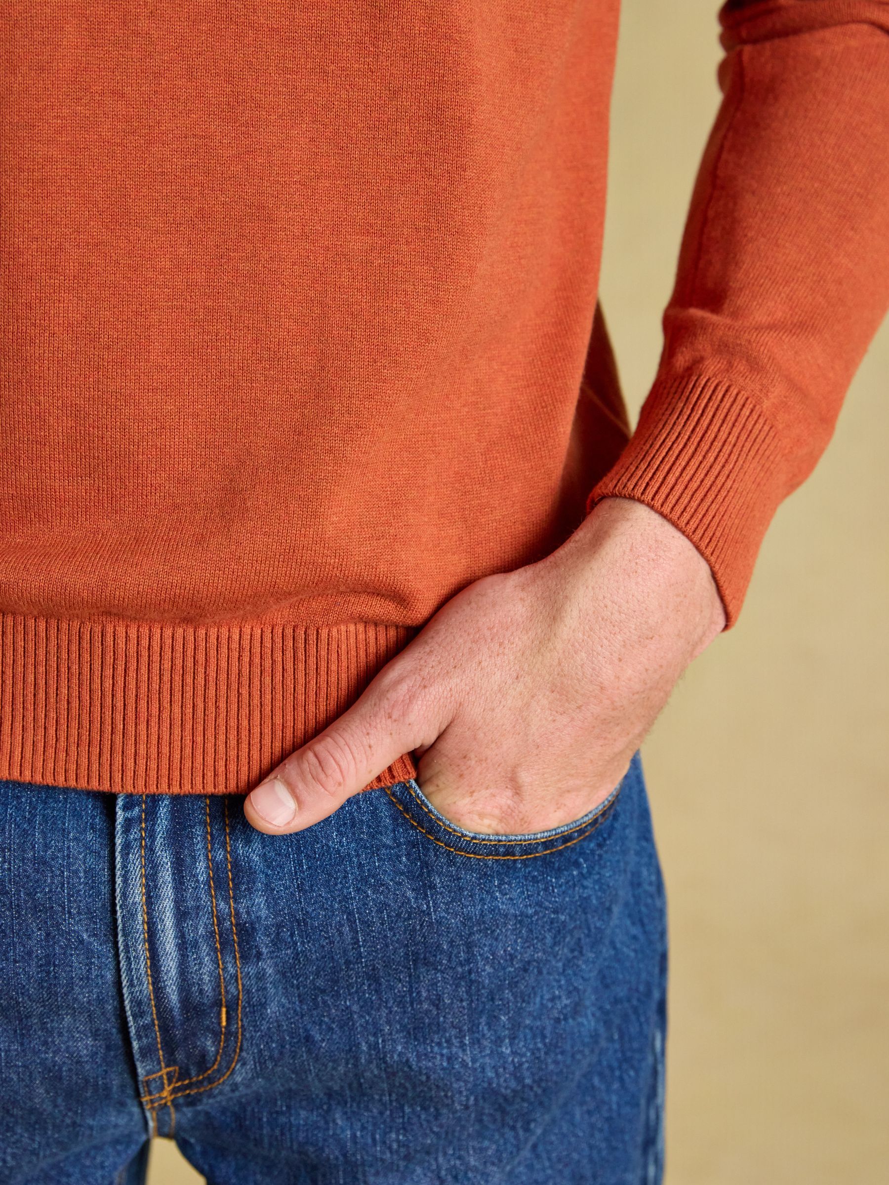 Hillside Orange Crew Neck Knitted Jumper - Image 5 of 7