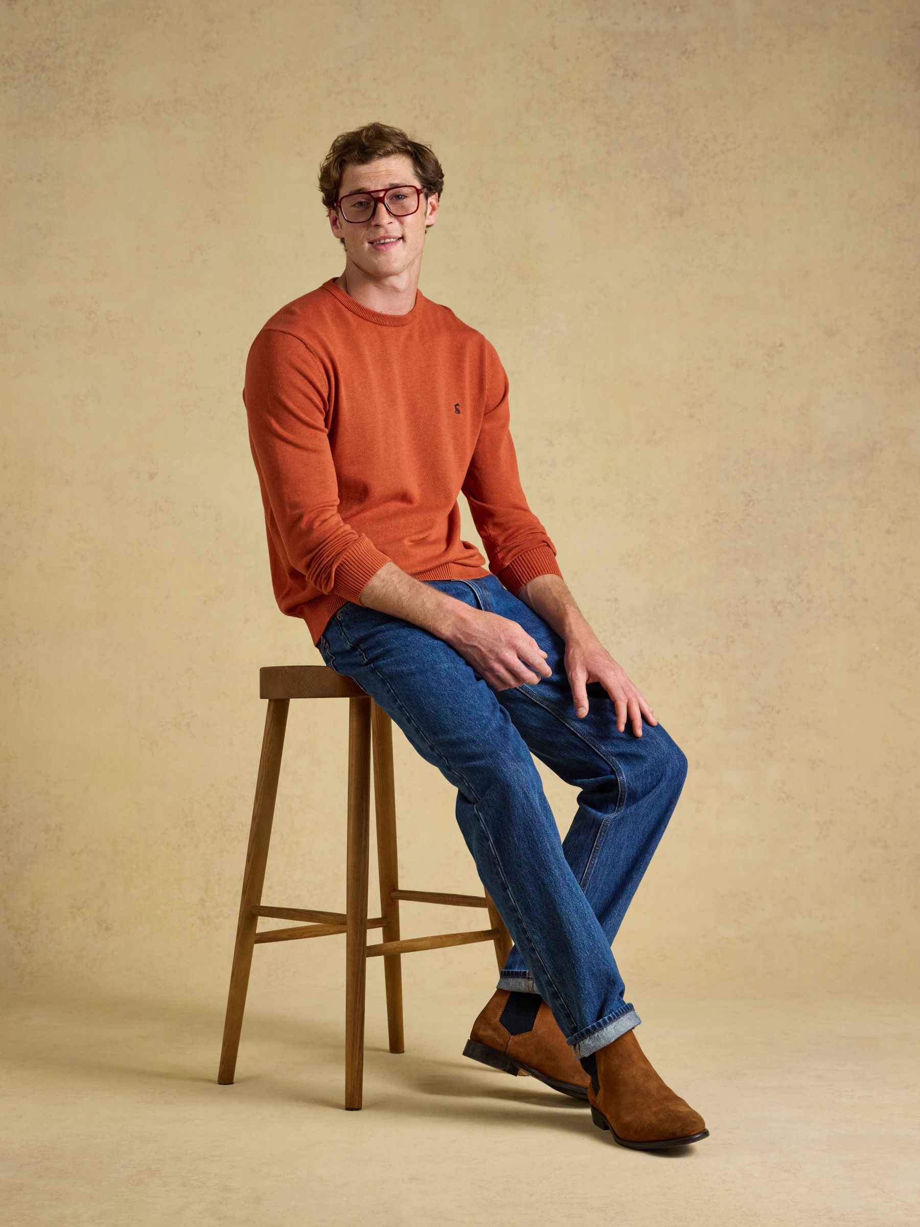 Hillside Orange Crew Neck Knitted Jumper - Image 6 of 7