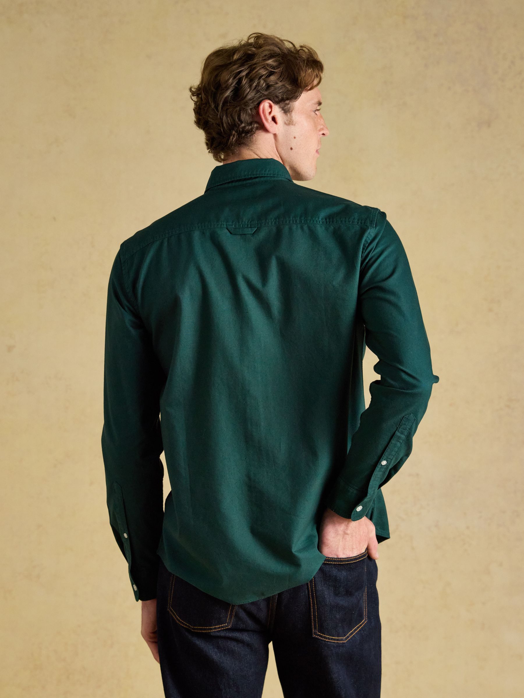 Green Garment Dyed Long Sleeve Cotton Shirt - Image 3 of 7
