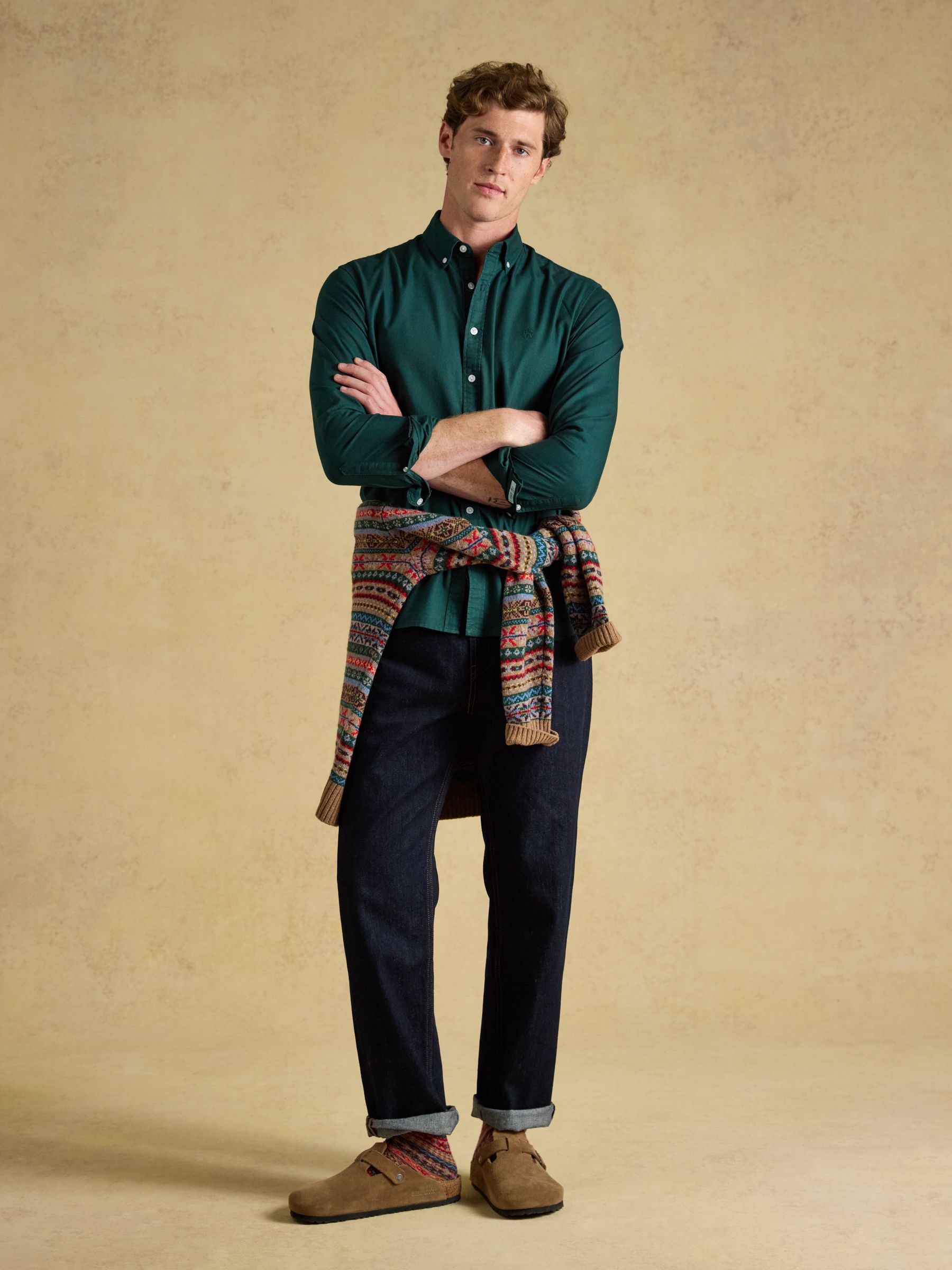 Green Garment Dyed Long Sleeve Cotton Shirt - Image 4 of 7