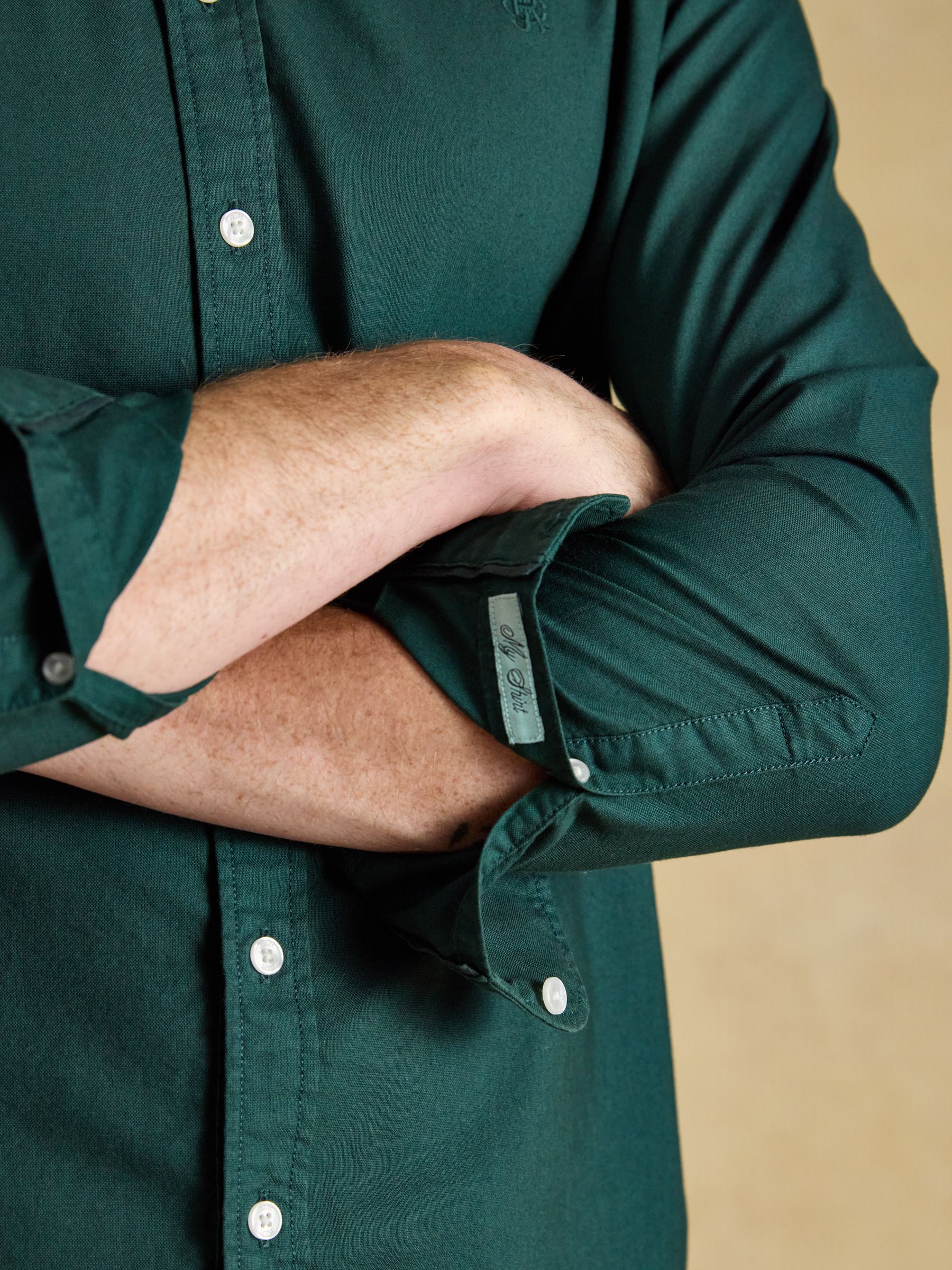 Green Garment Dyed Long Sleeve Cotton Shirt - Image 6 of 7