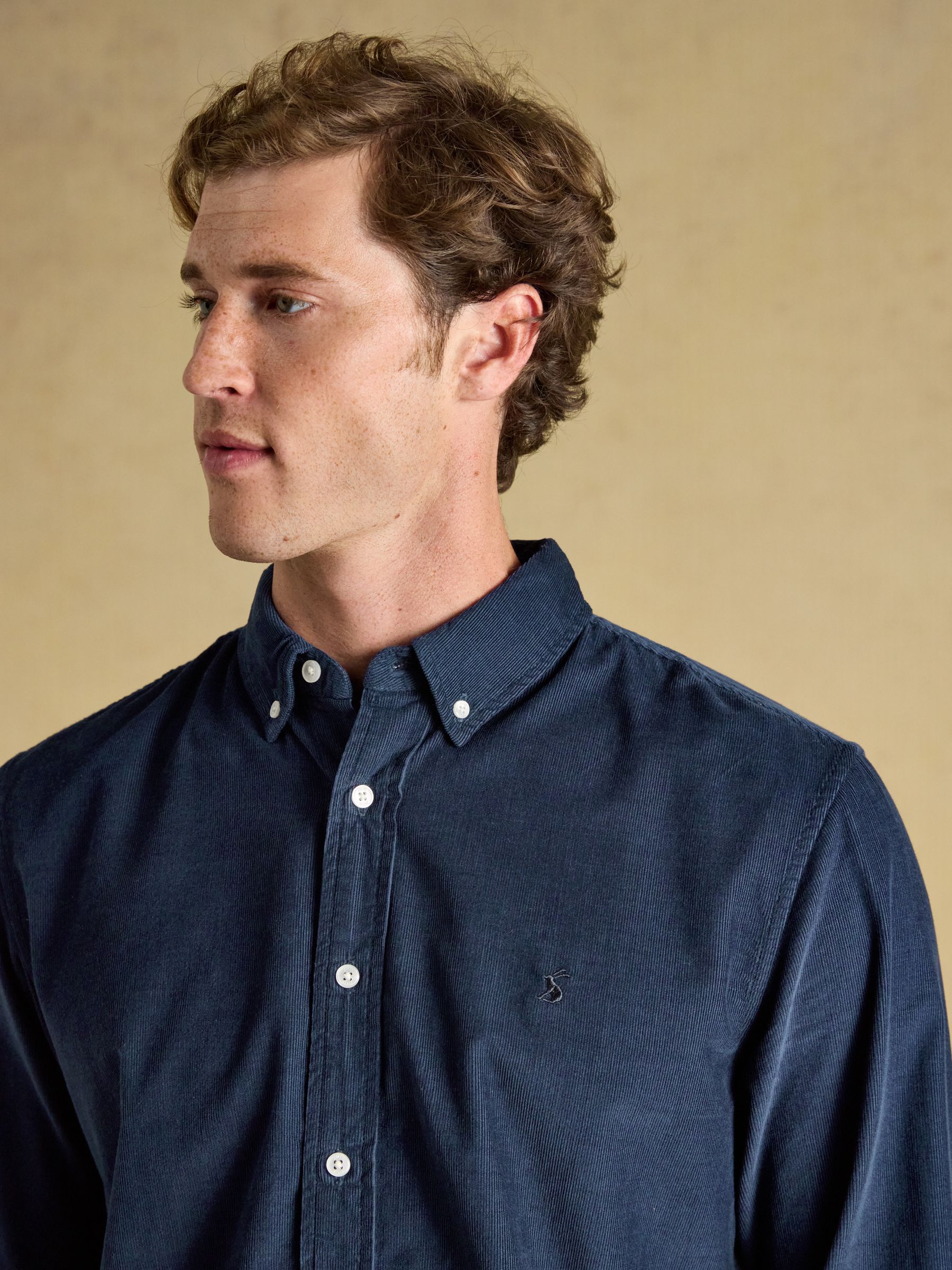 Navy Long Sleeve Fine Needle Cord Shirt - Image 6 of 8