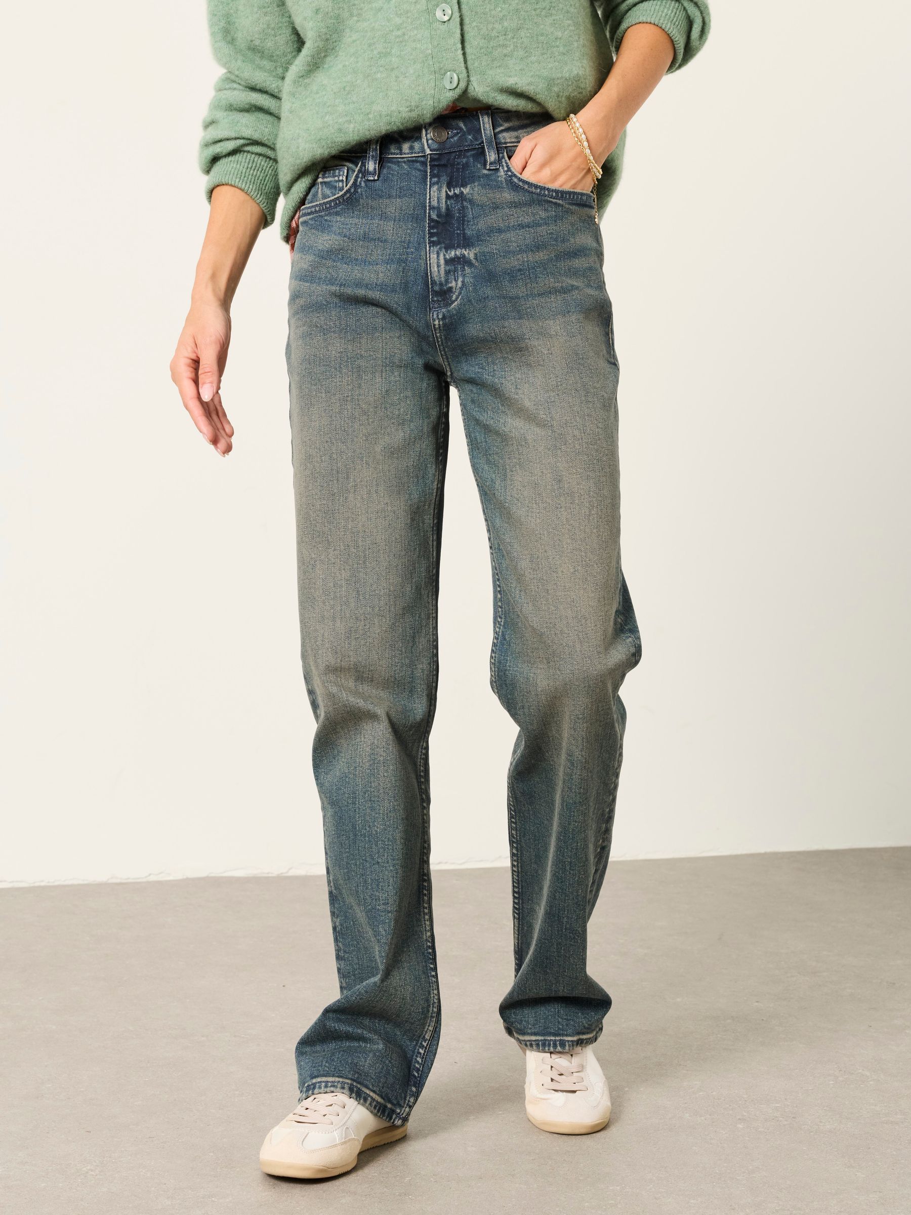 Carmel Teal Blue Petite Comfort Straight Jeans - Image 1 of 5