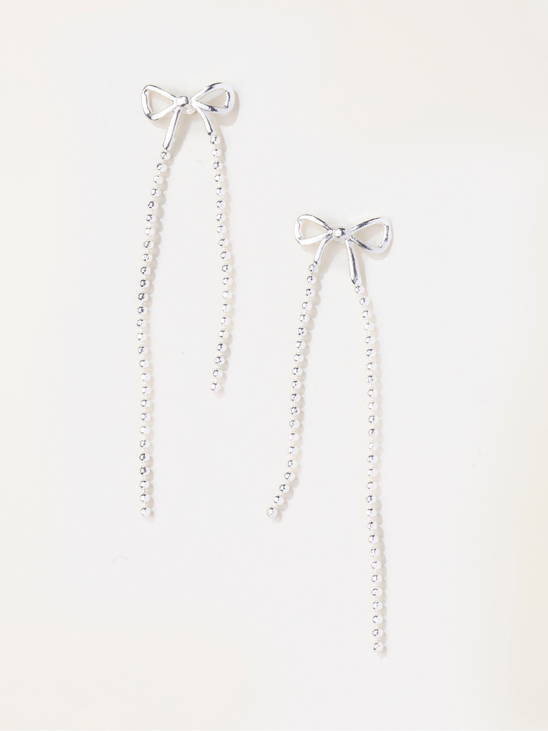 Bow Earrings in Silver Tone - Image 1 of 4