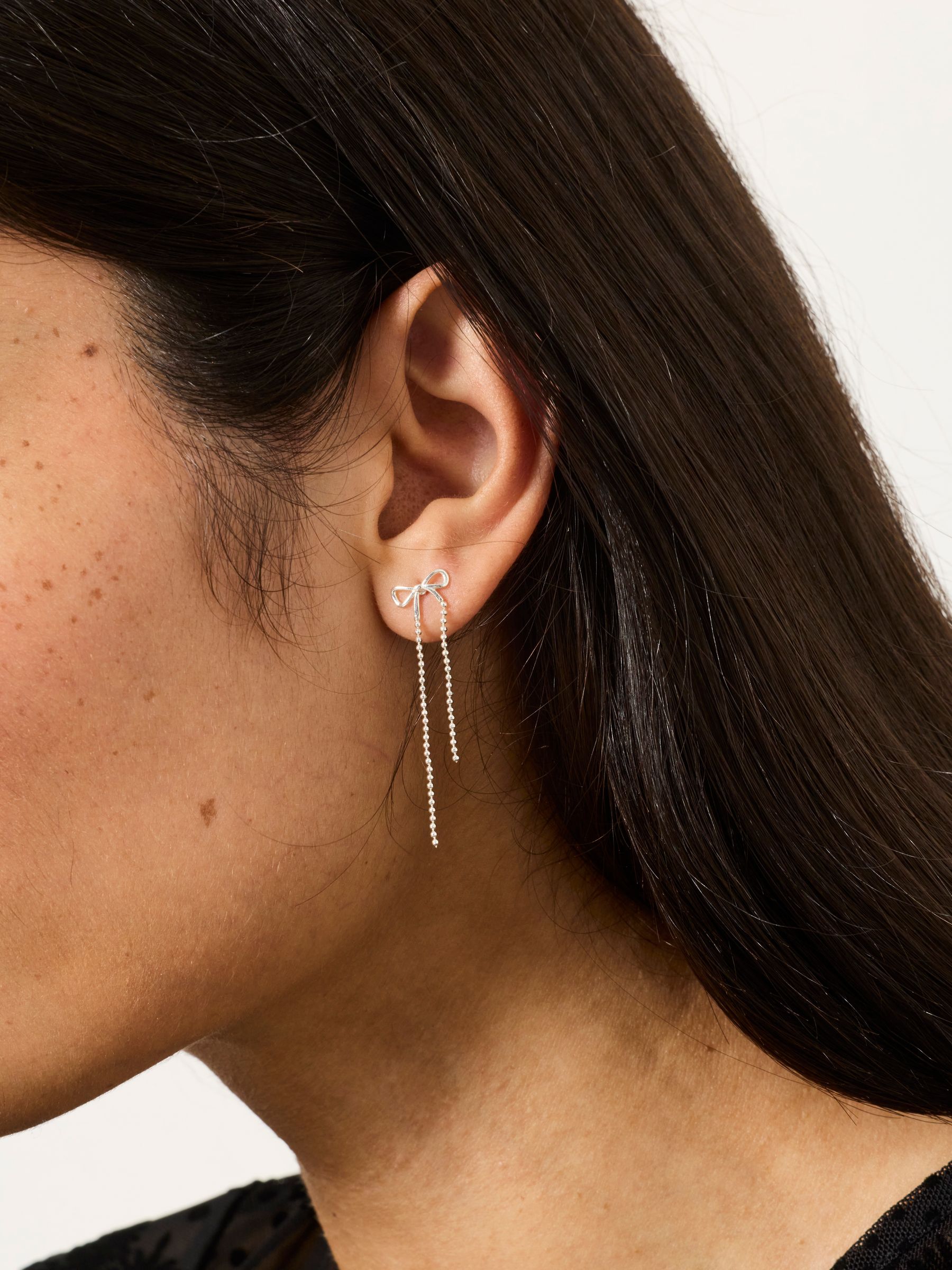 Bow Earrings in Silver Tone - Image 4 of 4