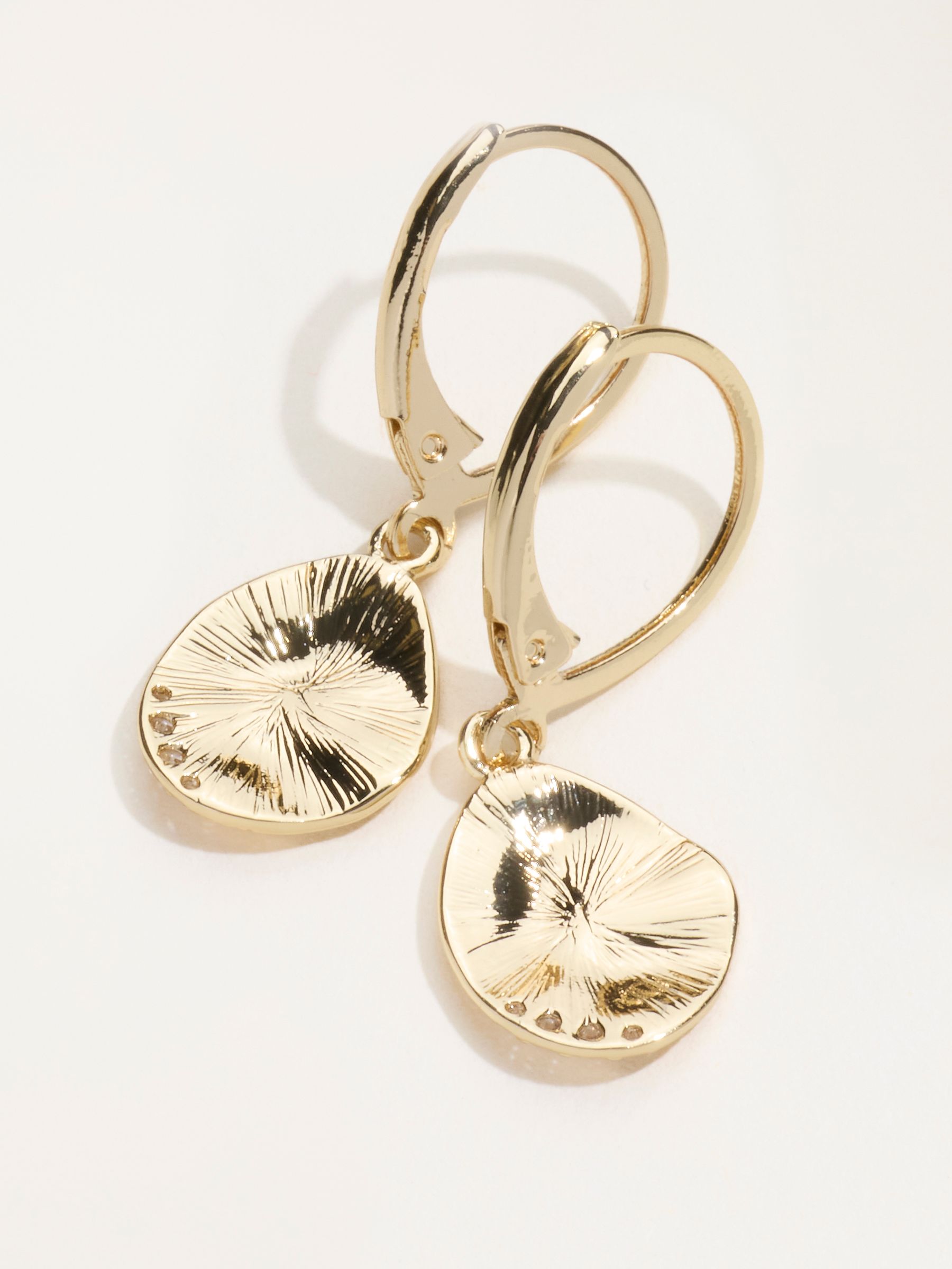 Disc Drop Earrings in Gold Tone - Image 2 of 2