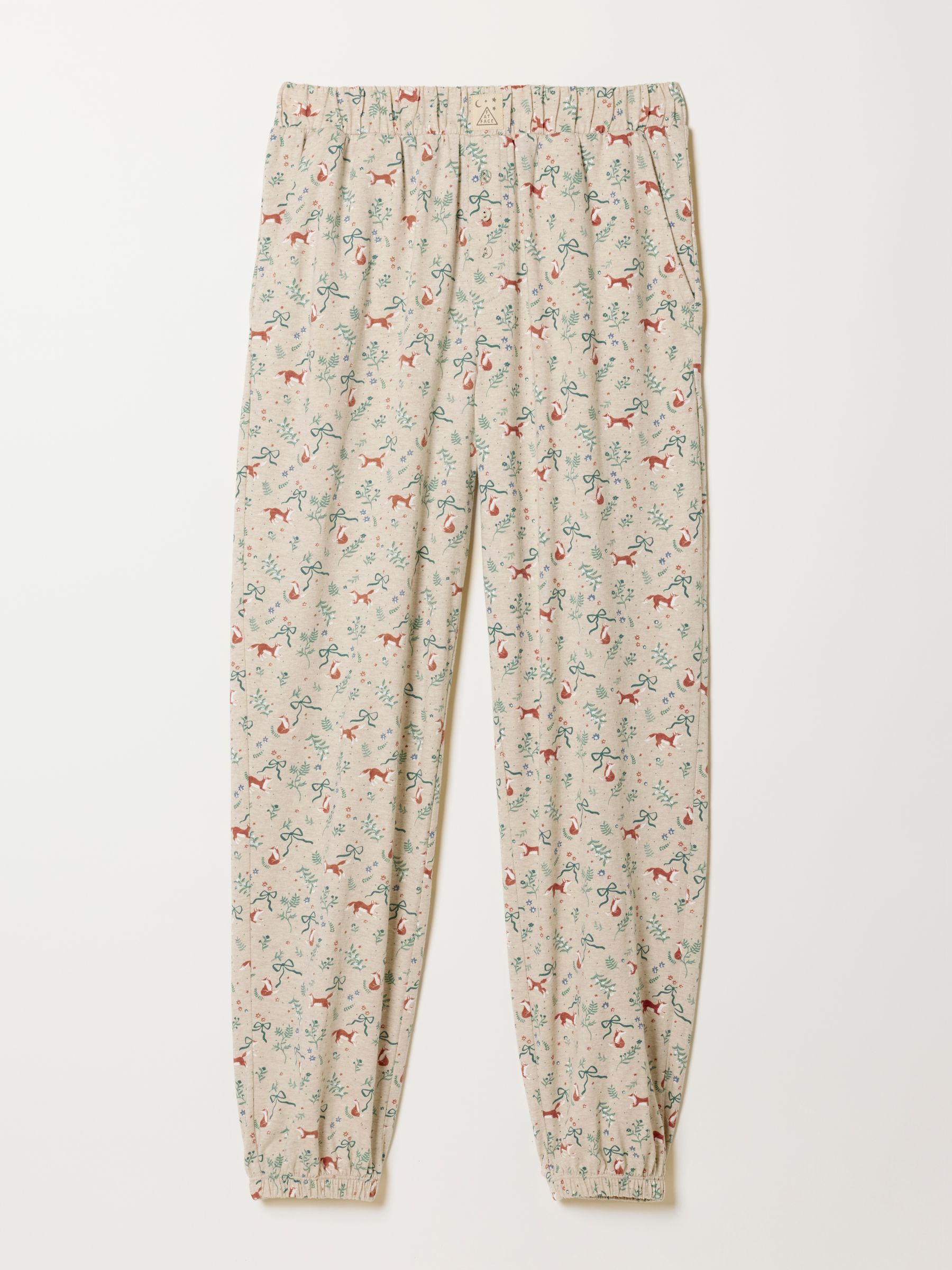 Fox Print Cuffed Pyjama Bottoms in Oatmeal - Image 6 of 6