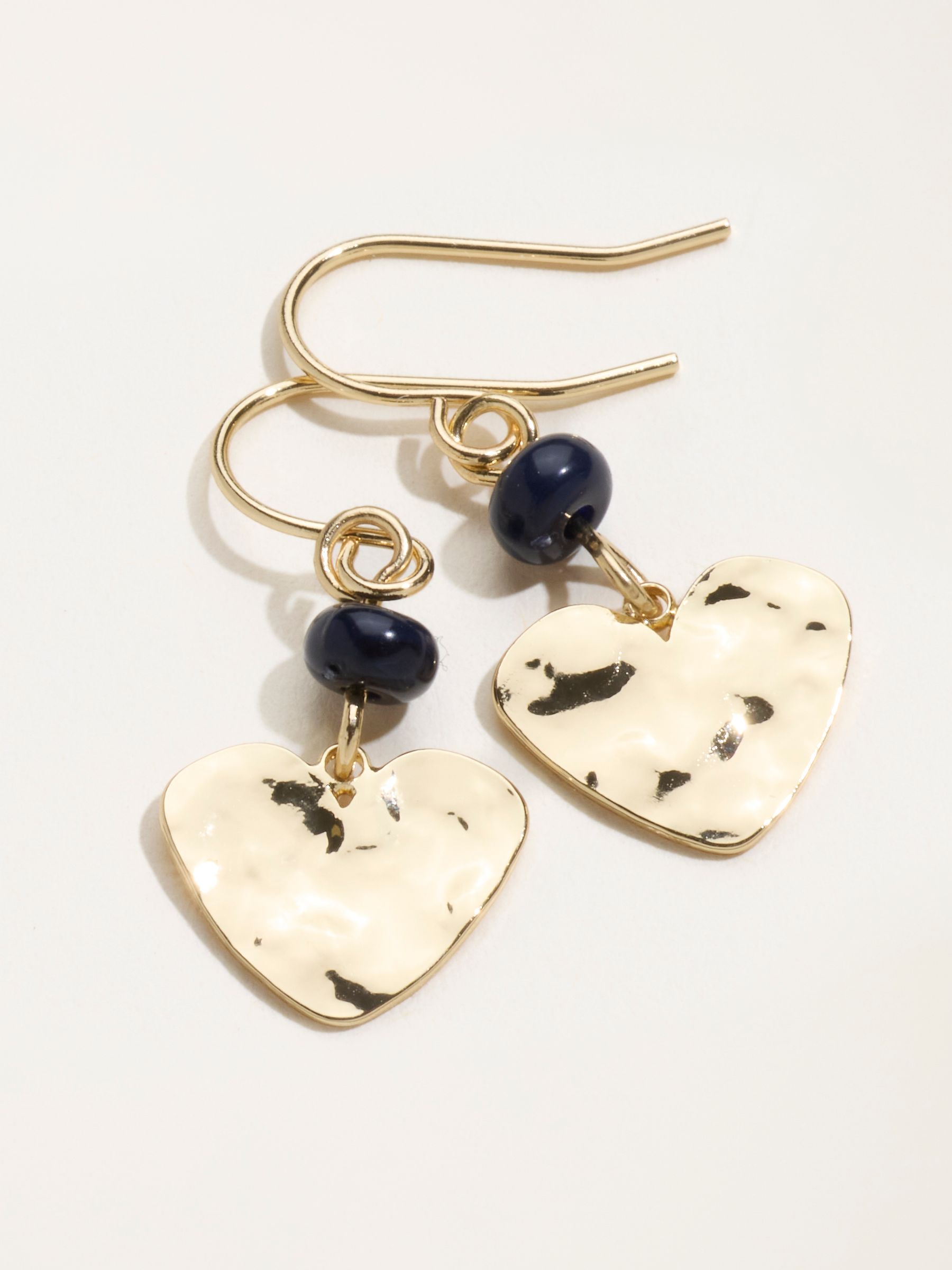 Hammered Heart Earrings in Gold Tone - Image 2 of 2