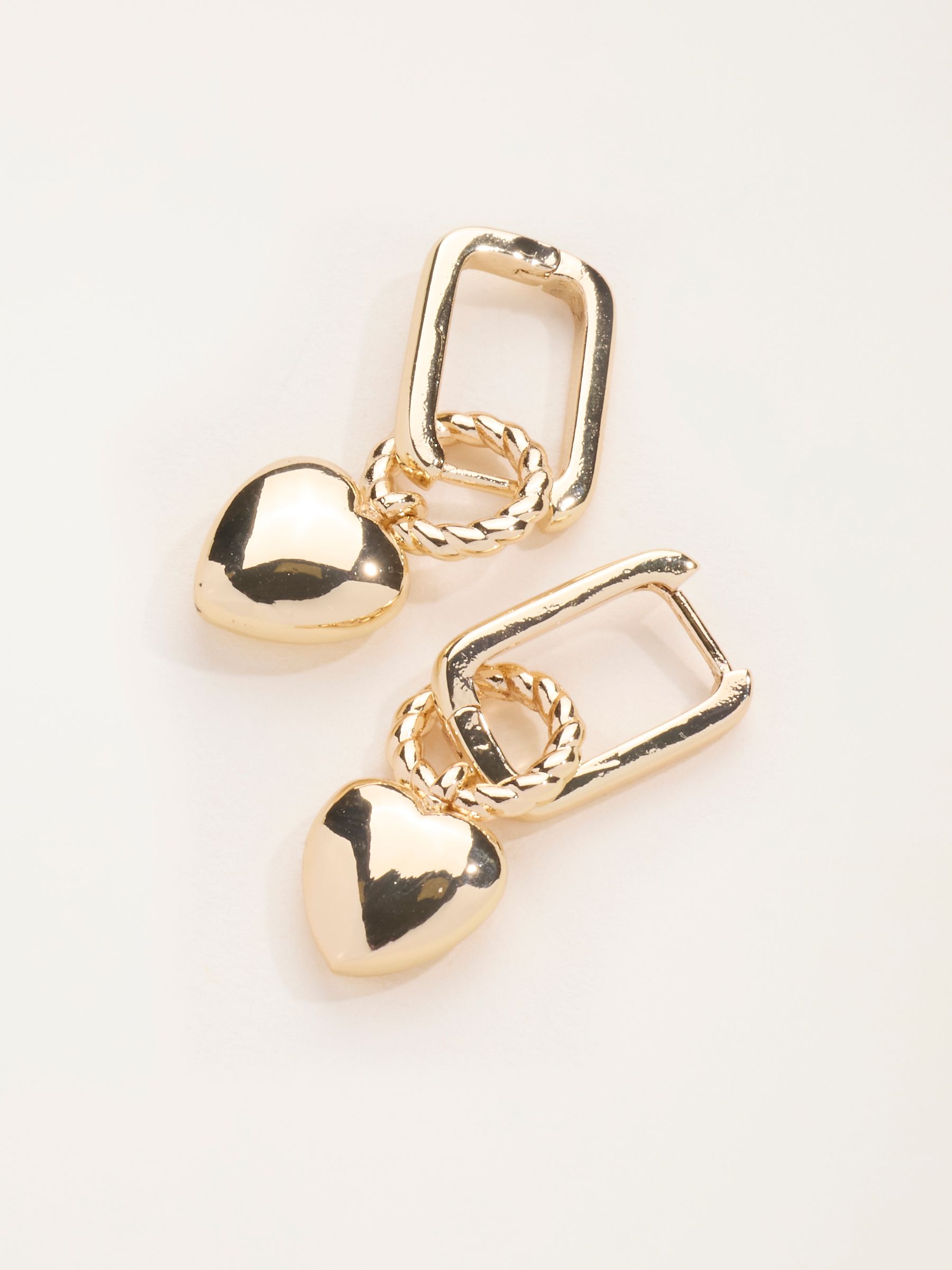 Gold Tone Heart Hoop Earrings - Image 2 of 3