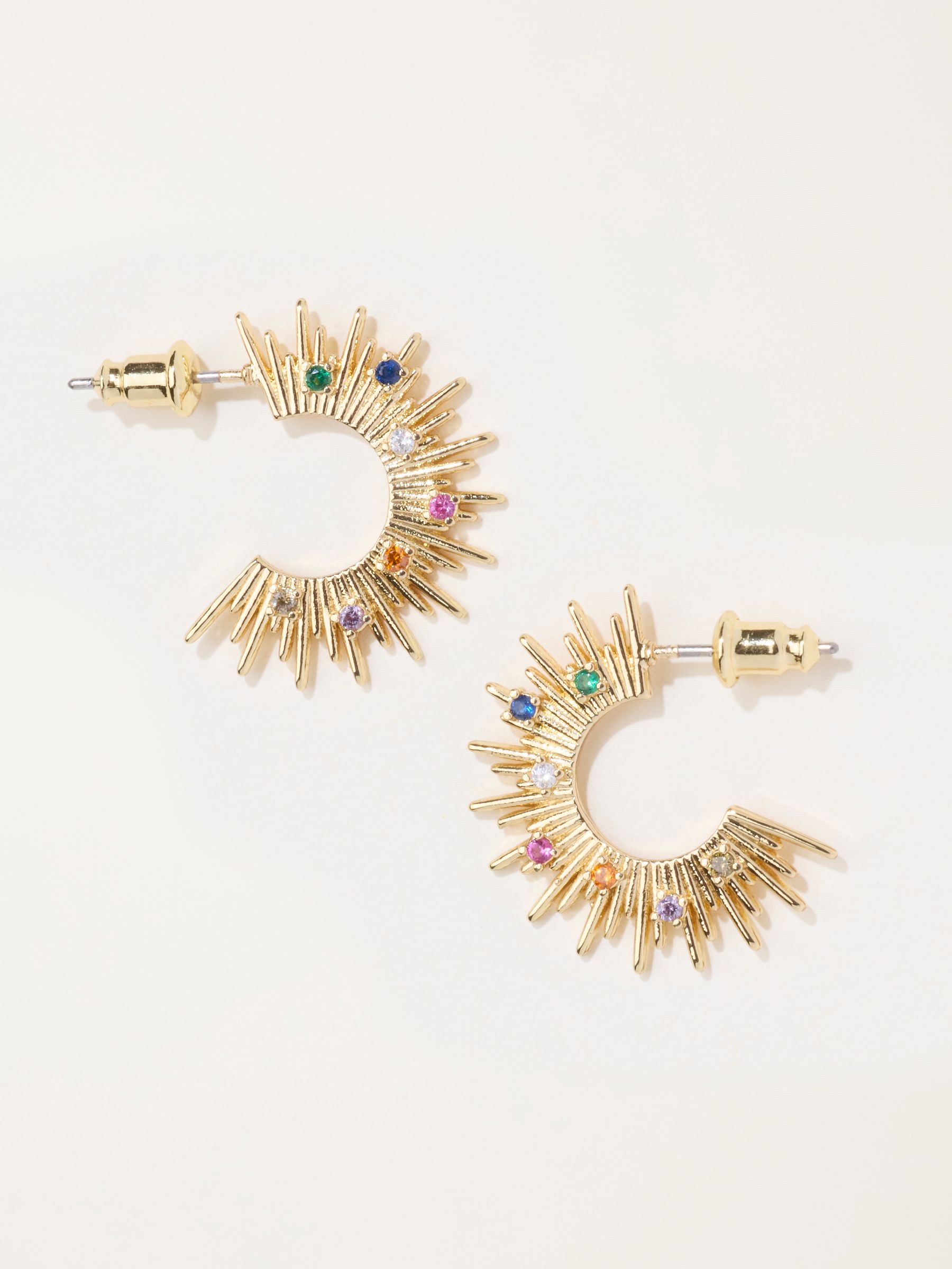 Sunburst Earrings in Gold Tone - Image 1 of 2 Sunburst Earrings in Gold Tone - Image 1 of 2
