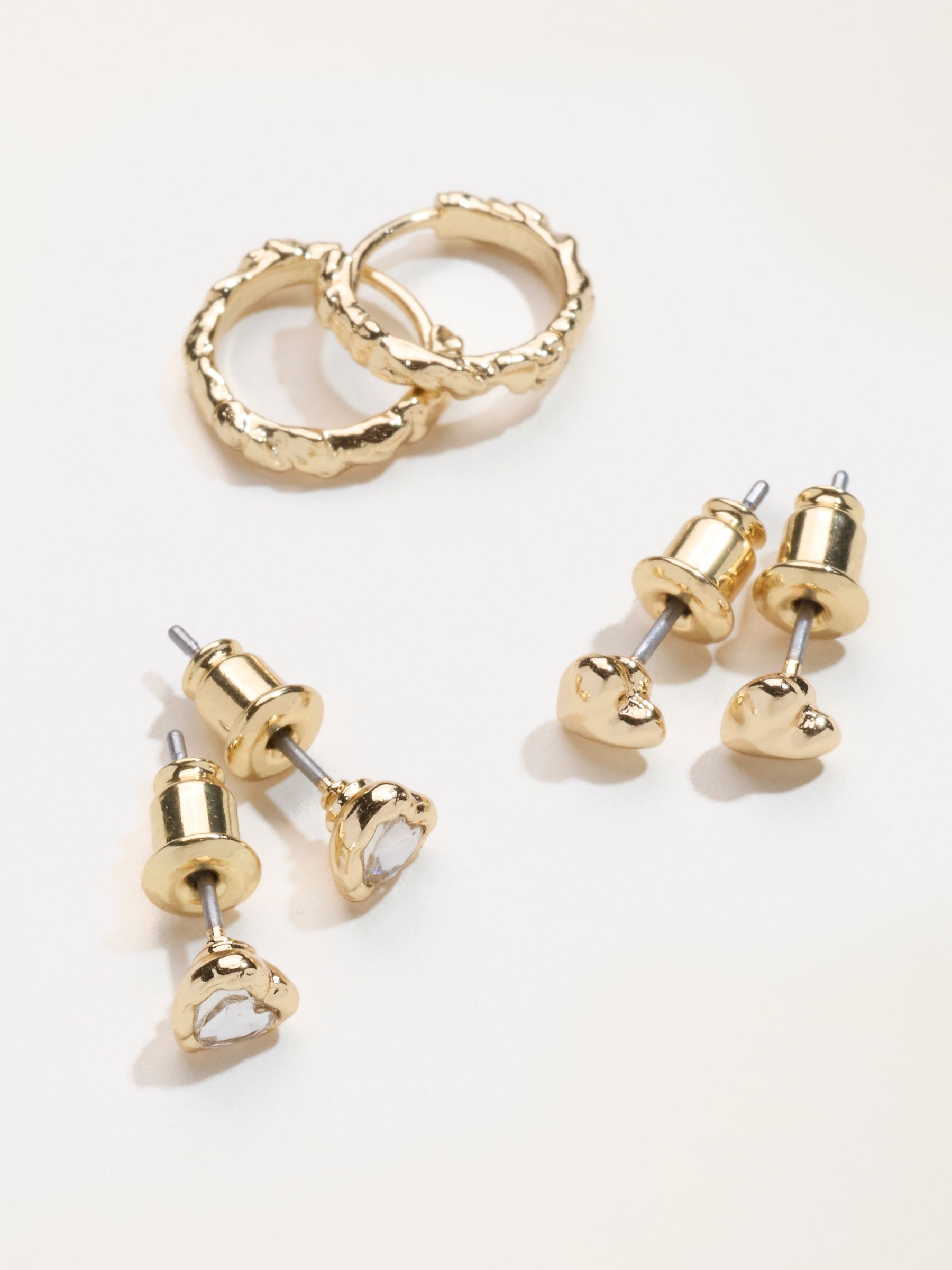 Gold Tone 3 Pairs of Earrings - Image 2 of 2 Gold Tone 3 Pairs of Earrings - Image 2 of 2