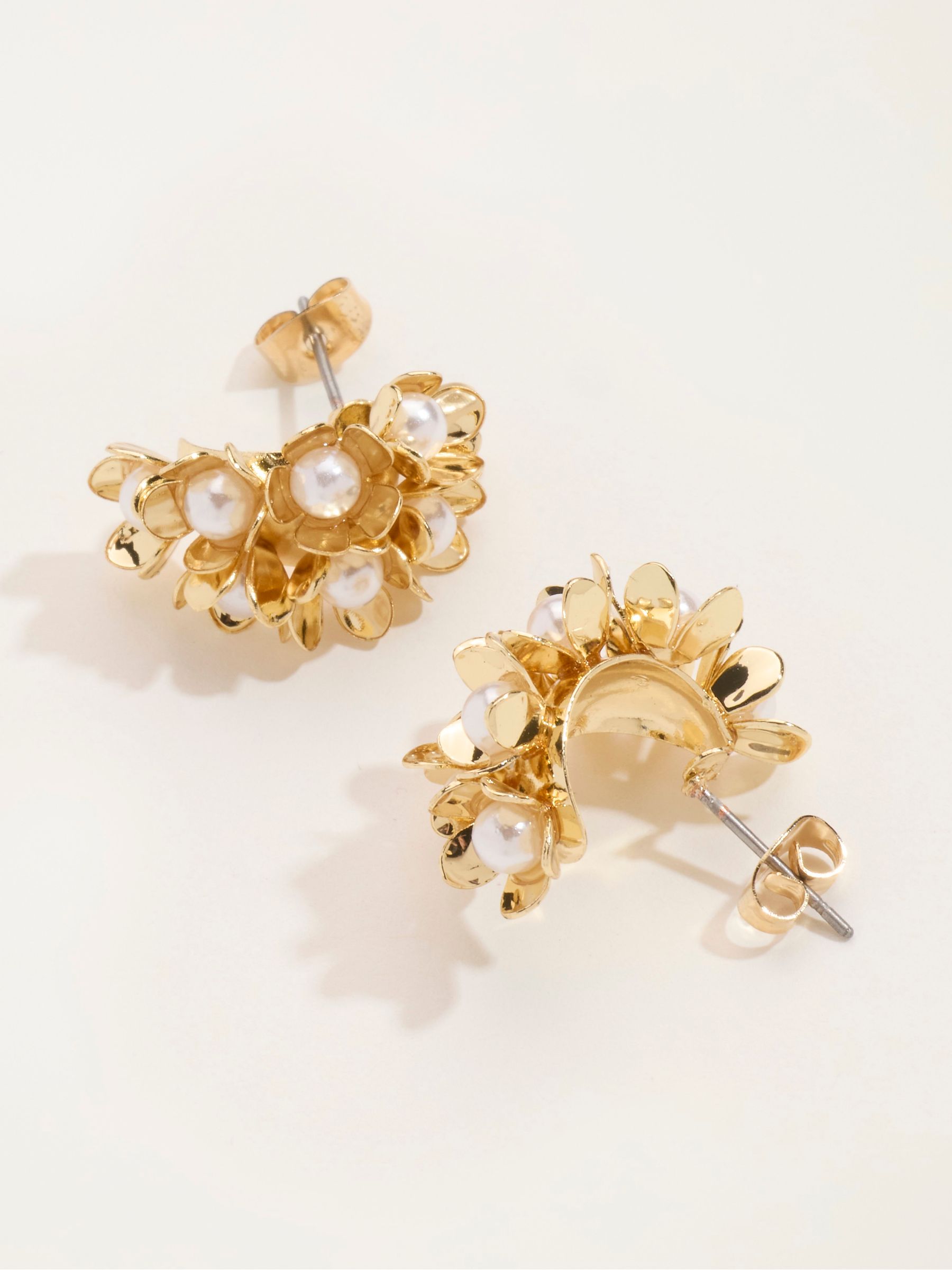 Gold Tone Cluster Hoop Earrings - Image 3 of 3