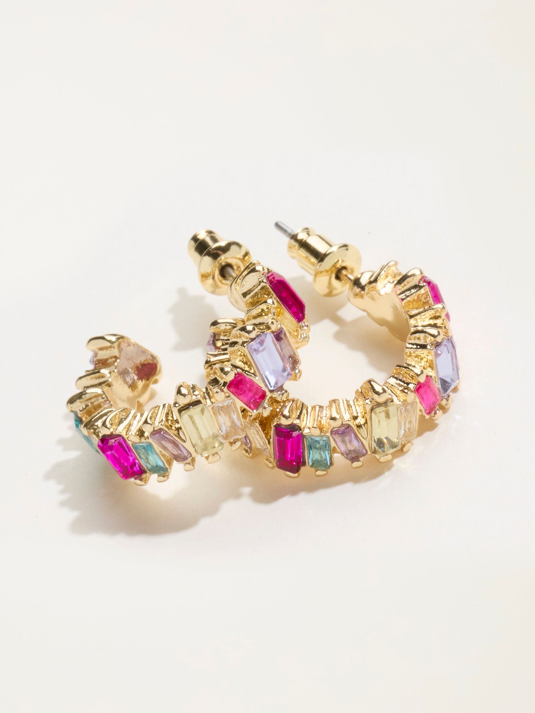 Multi Colour Gem Party Hoop Earrings - Image 2 of 2