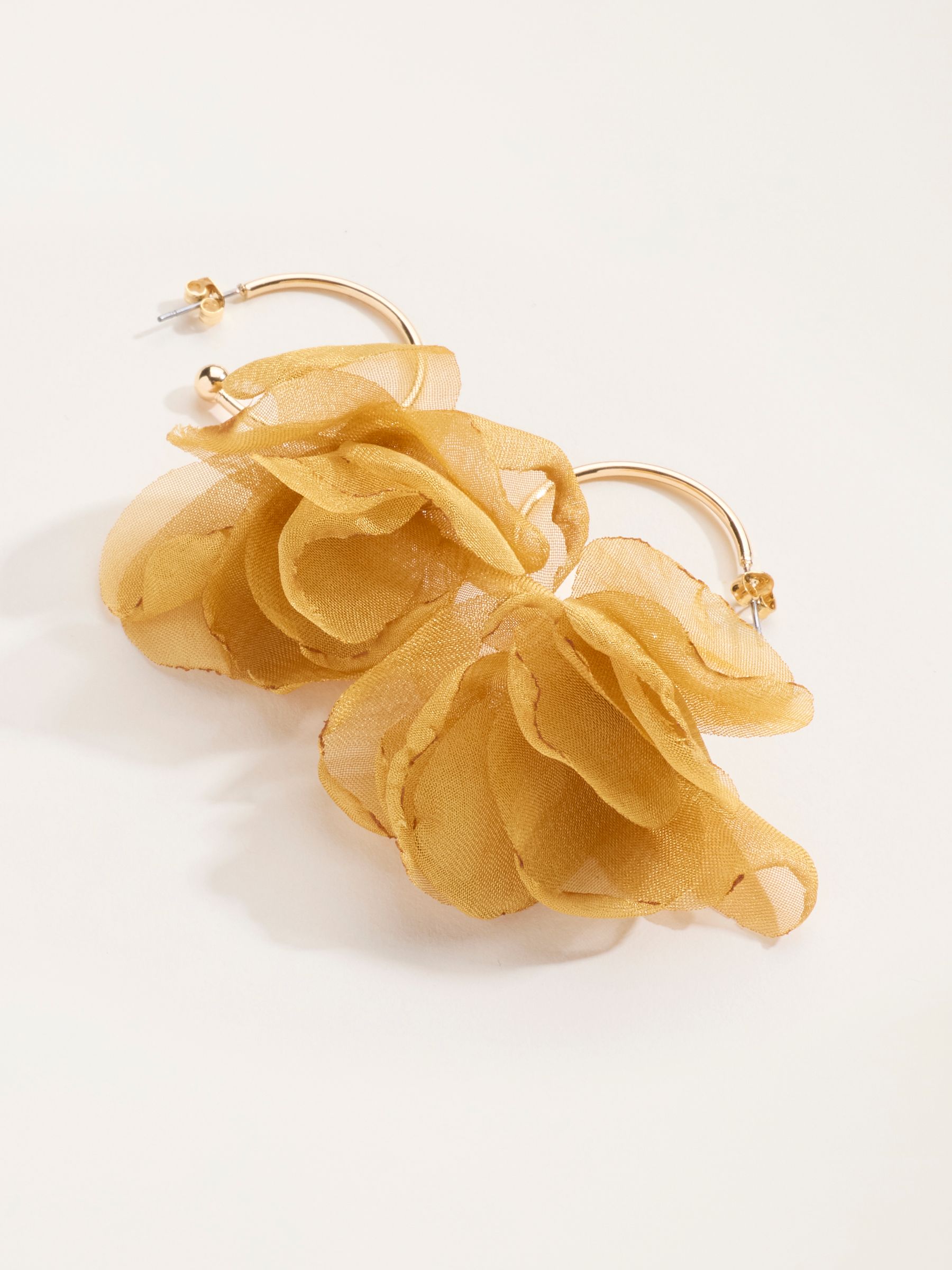 Yellow Petal Hoop Earrings - Image 2 of 2