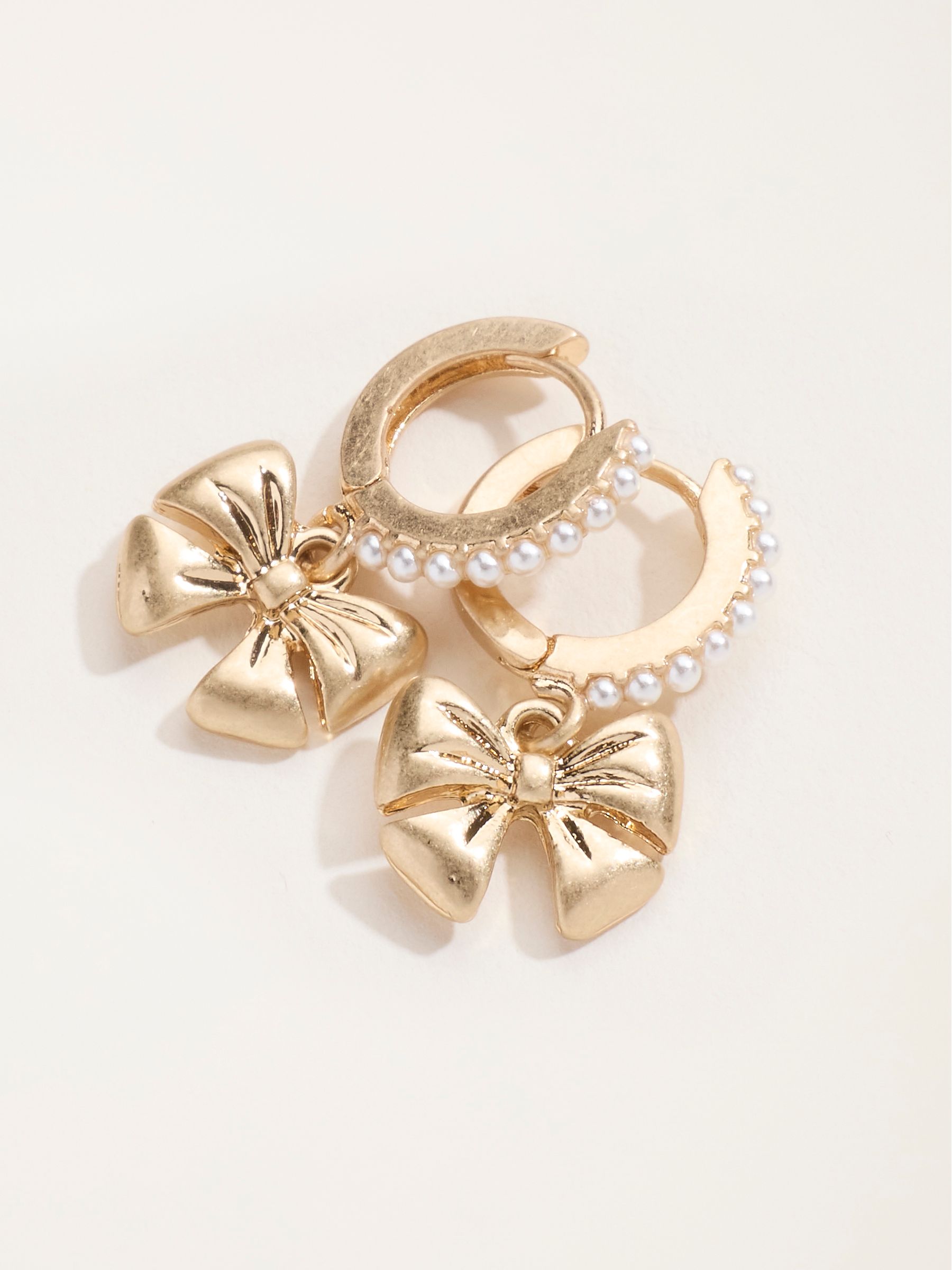 V&A | FatFace Gold Tone Bow Earrings - Image 2 of 2