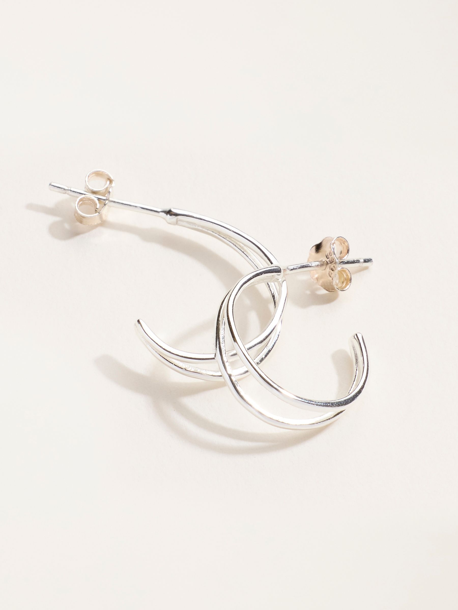 Silver Sterling Silver Hoop Earrings - Image 2 of 3