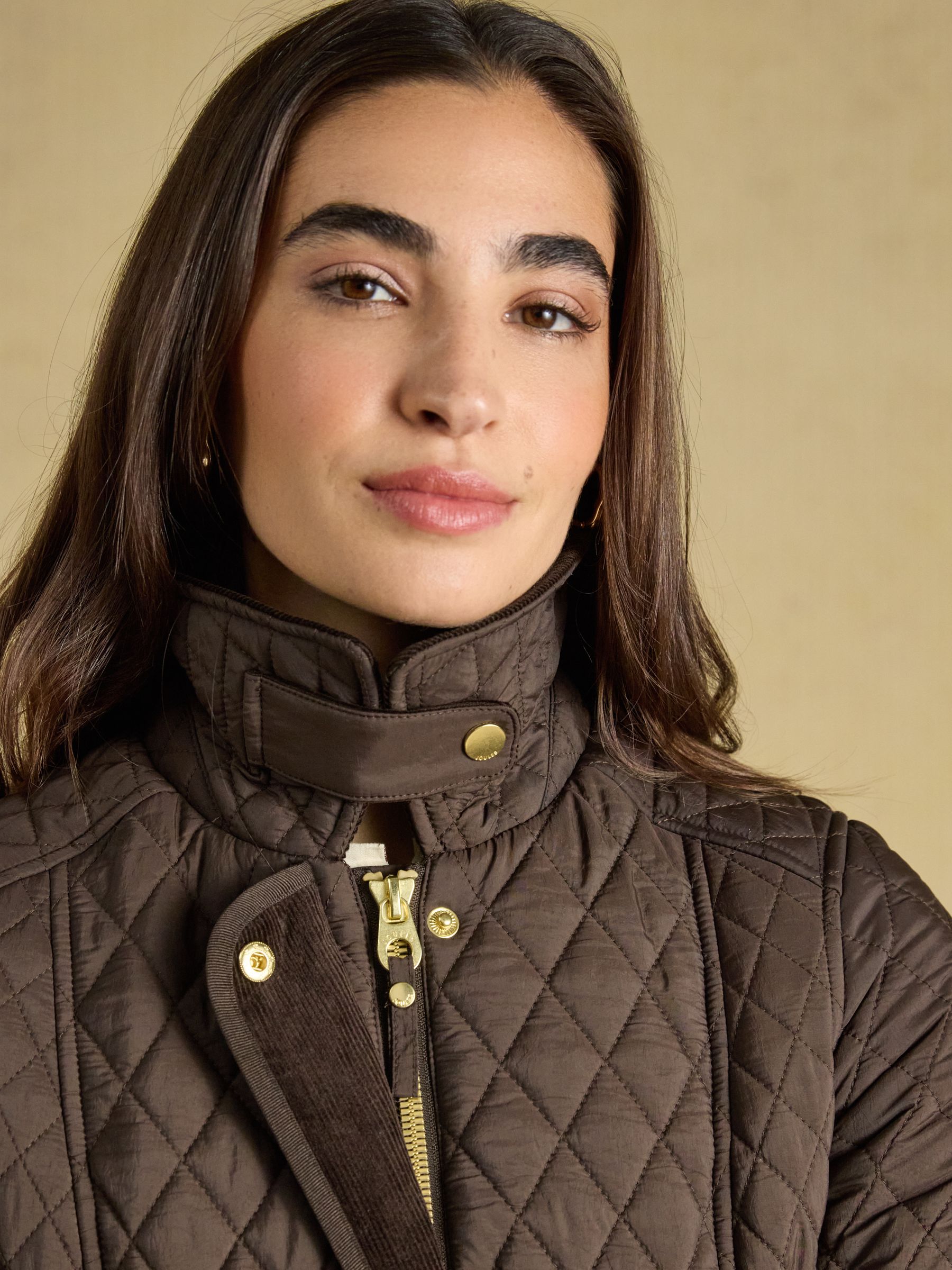 Highclere Chocolate Brown Showerproof Diamond Quilted Jacket - Image 4 of 12