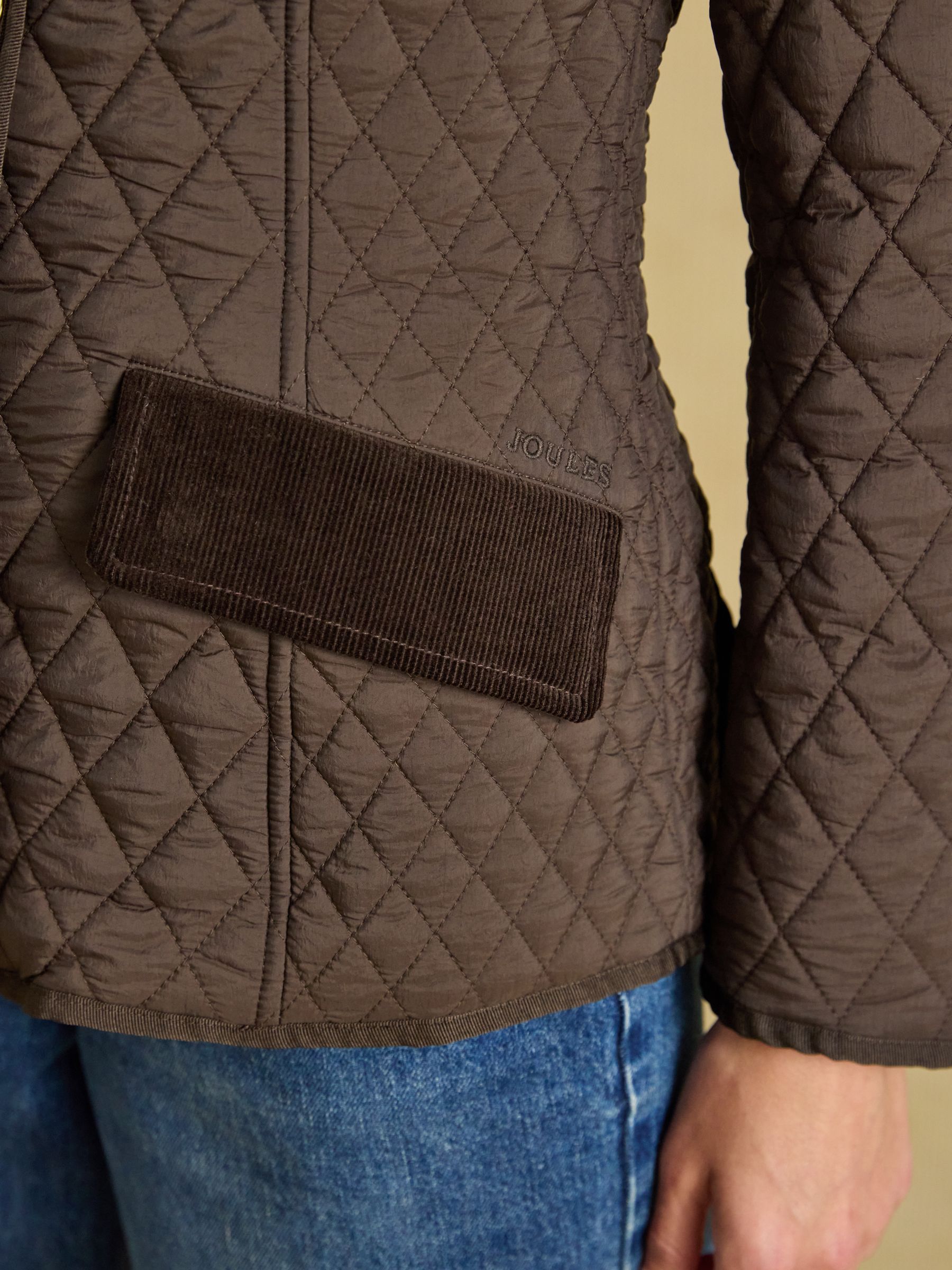 Highclere Chocolate Brown Showerproof Diamond Quilted Jacket - Image 5 of 12