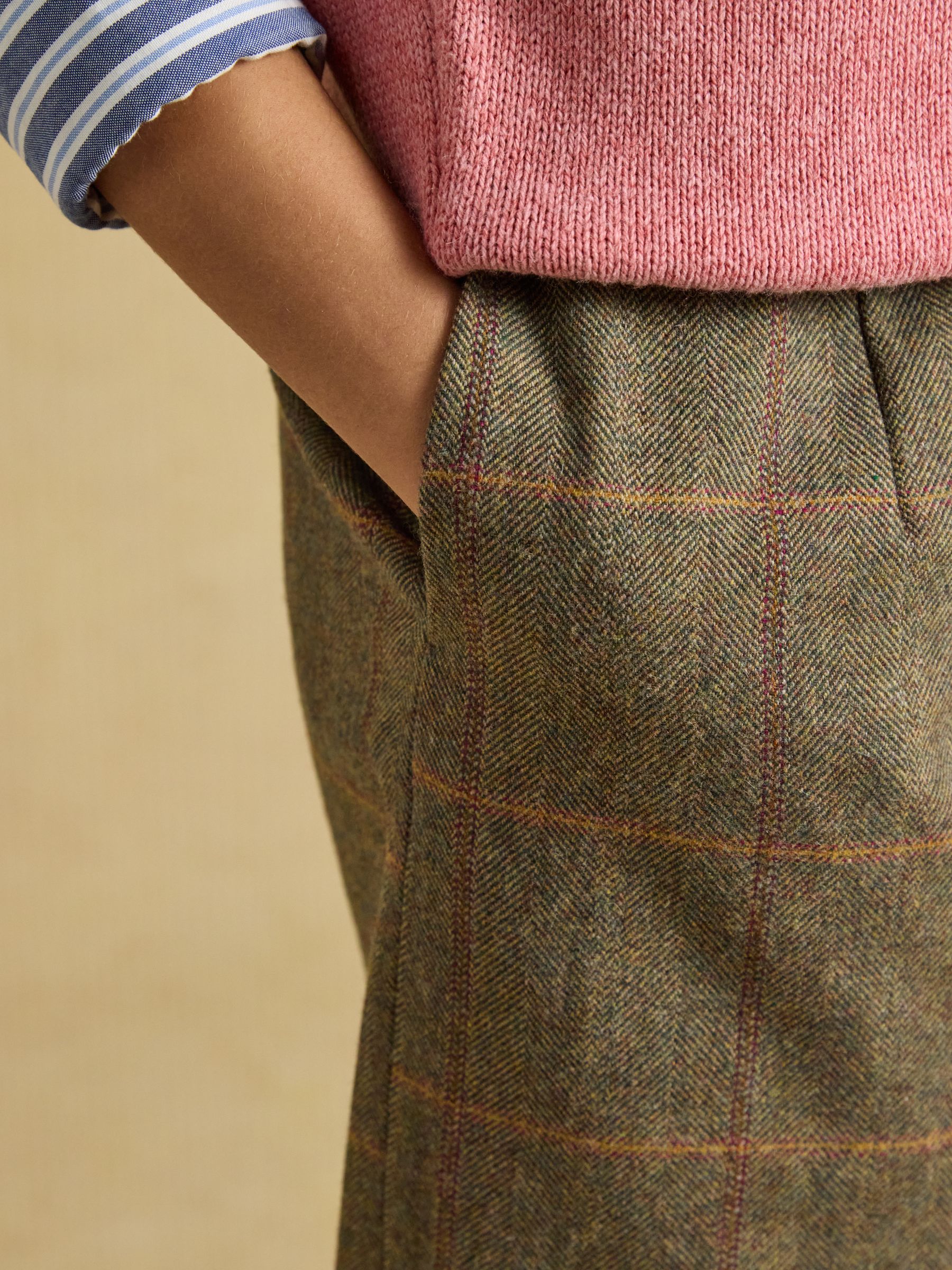 Bramble Blake Check Short Tweed Wool Blend Skirt - Image 5 of 7
