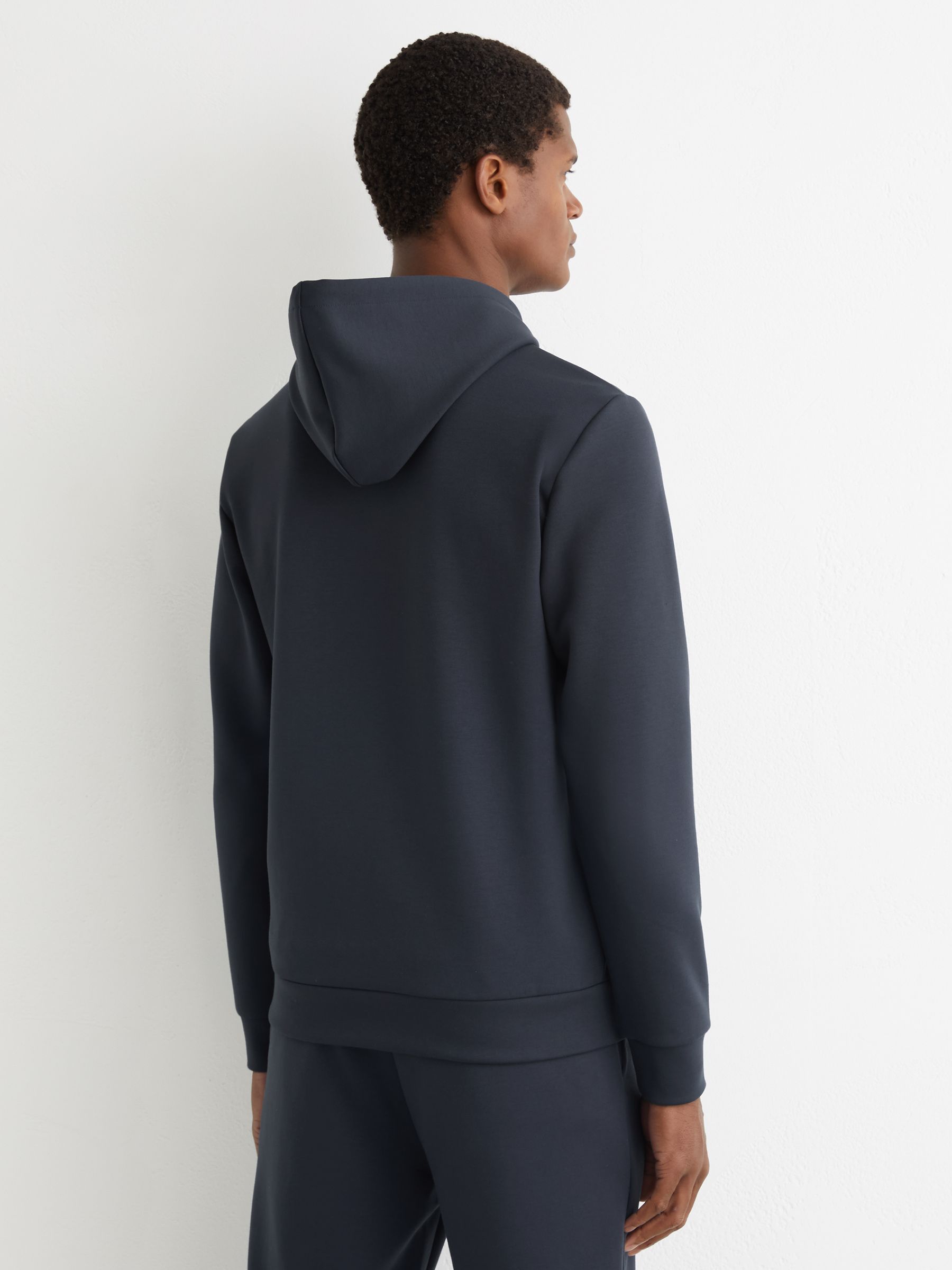 Premium Interlock-Jersey Hoodie in Airforce Blue - Image 5 of 6