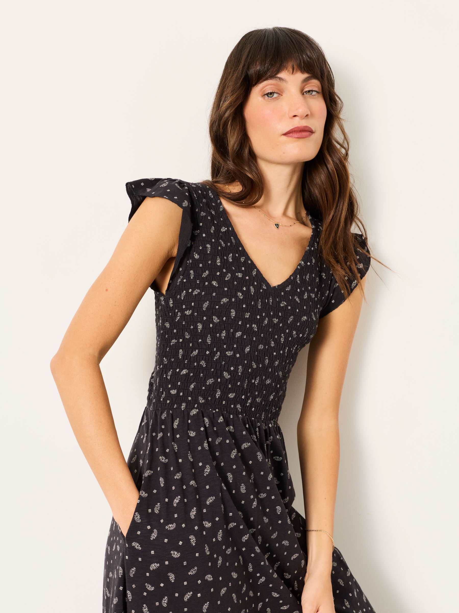 Demi Black Mini Paisley Regular Jersey Midi Dress - Image 4 of 5