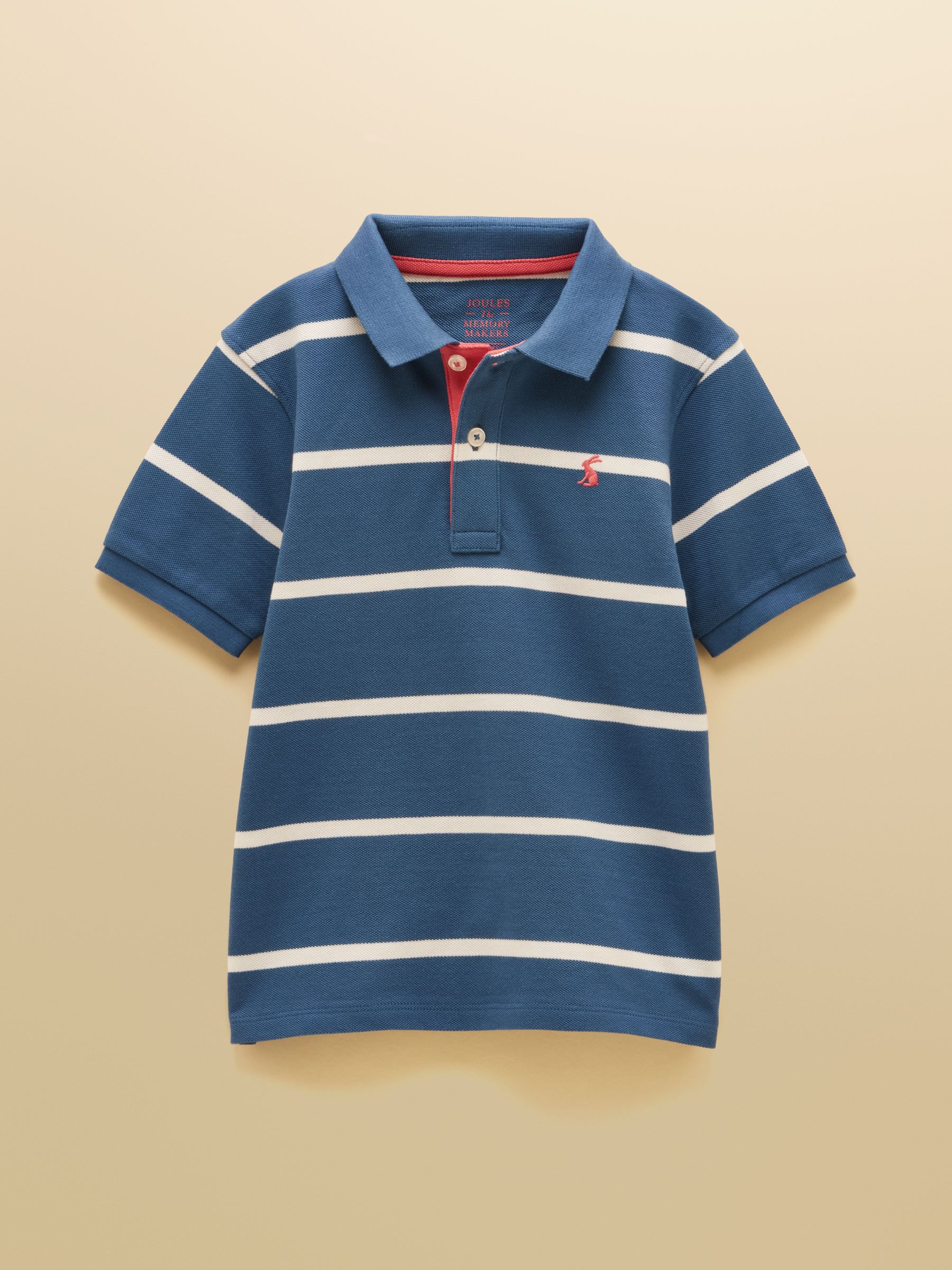 Boys' Woody Blue/White Striped Cotton Polo Shirt - Image 1 of 5