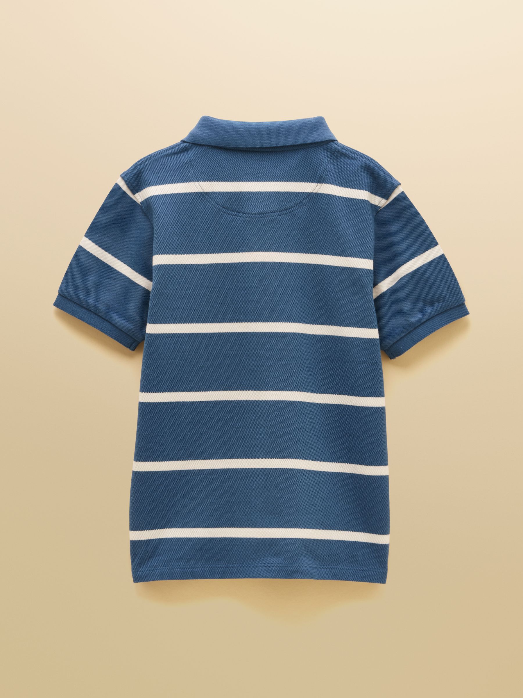 Boys' Woody Blue/White Striped Cotton Polo Shirt - Image 2 of 5