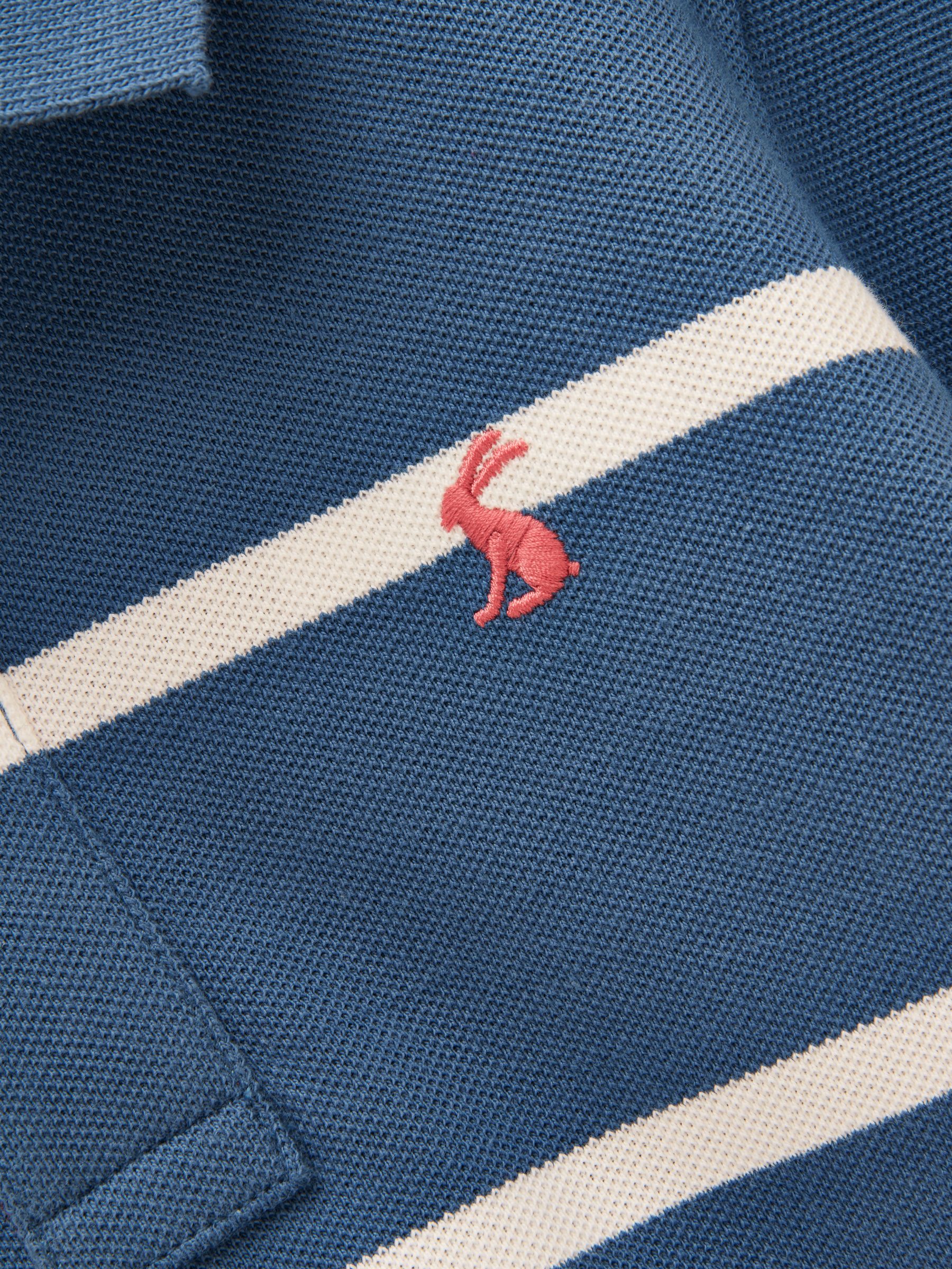 Boys' Woody Blue/White Striped Cotton Polo Shirt - Image 3 of 5