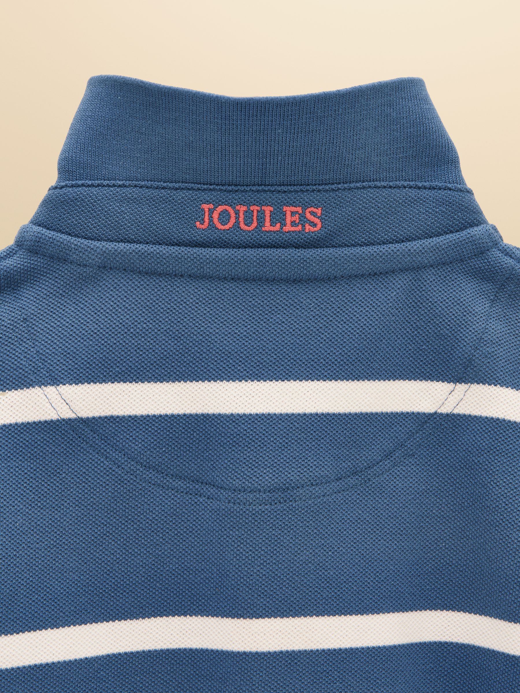 Boys' Woody Blue/White Striped Cotton Polo Shirt - Image 5 of 5