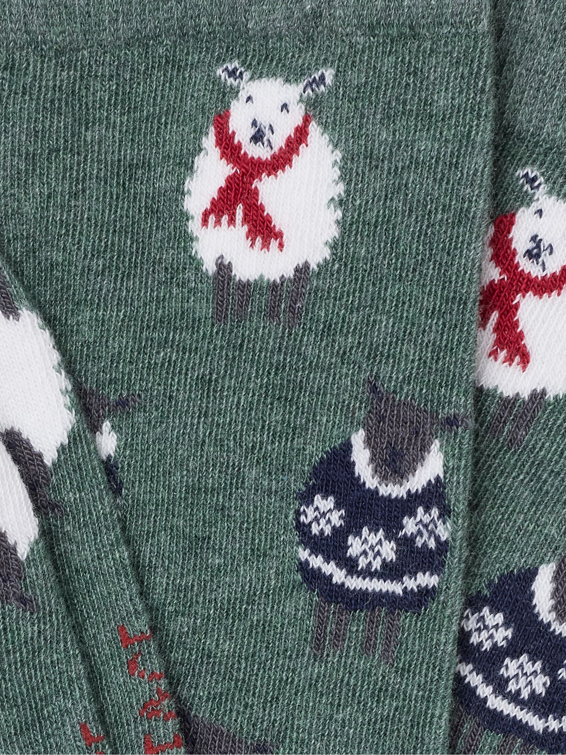 Green Christmas Sheep Socks - Image 2 of 2 Green Christmas Sheep Socks - Image 2 of 2