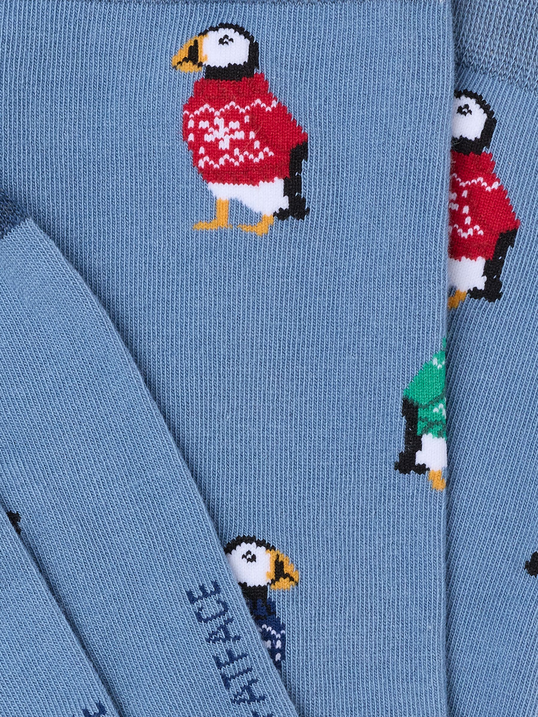 Blue Christmas Puffins Socks - Image 2 of 2
