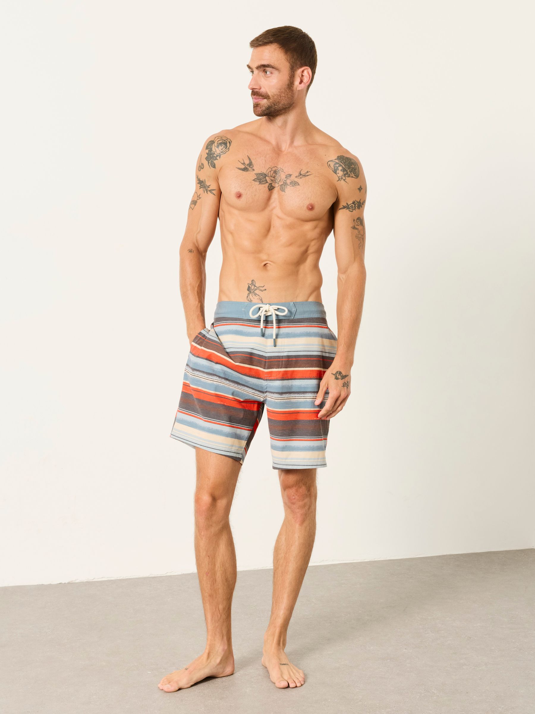Orange Stripe Board Shorts - Image 4 of 5
