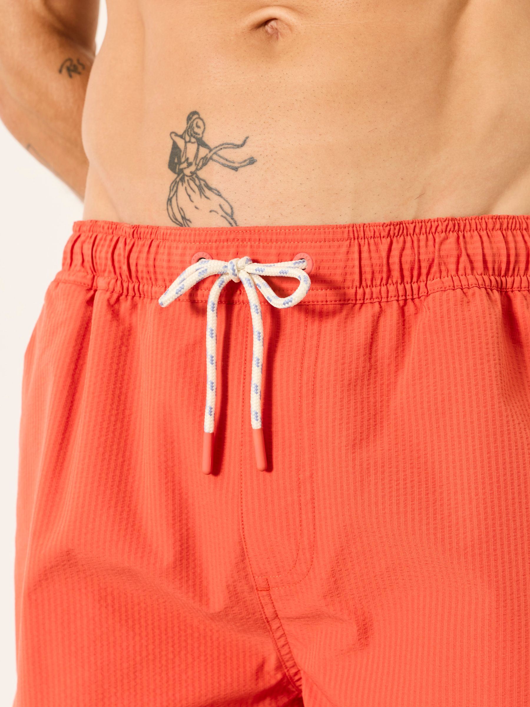 Orange Seersucker Plain Swim Shorts - Image 3 of 6