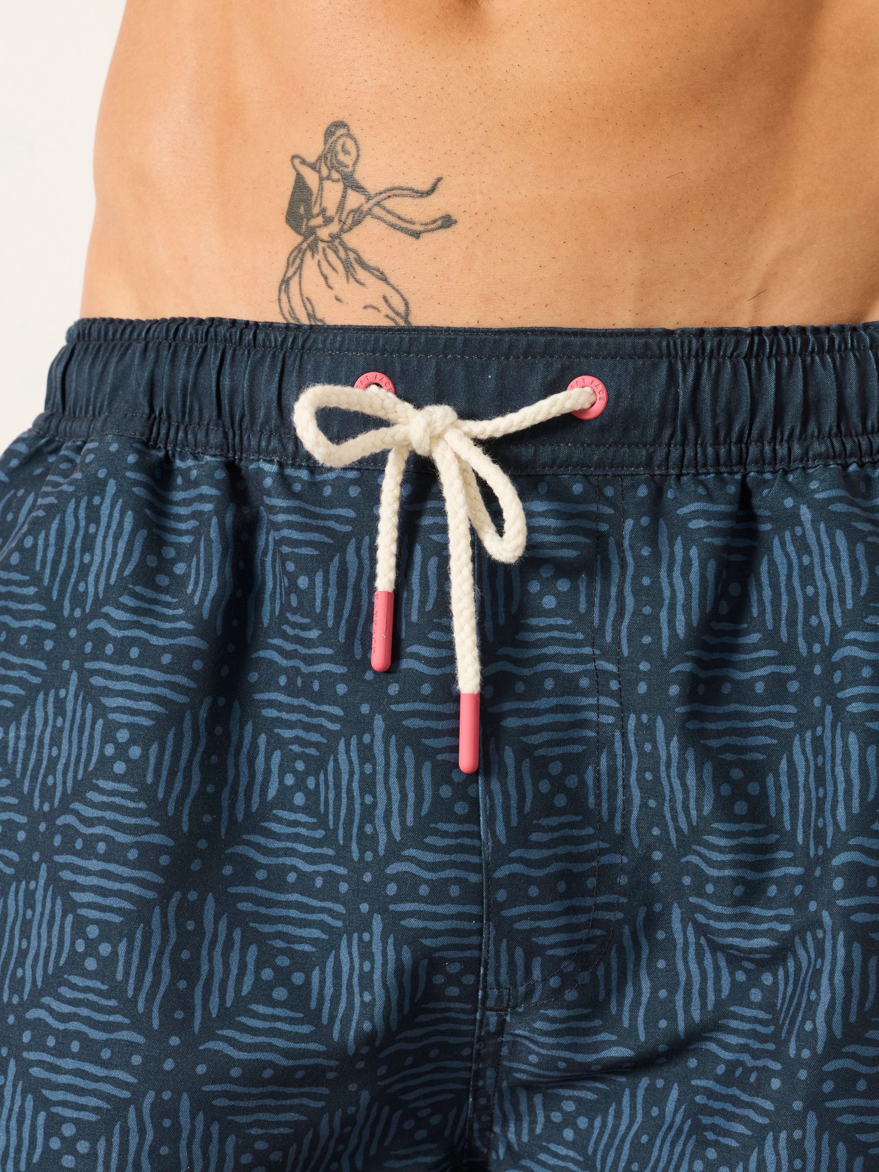 Mid Blue Geo Printed Swim Shorts - Image 3 of 6