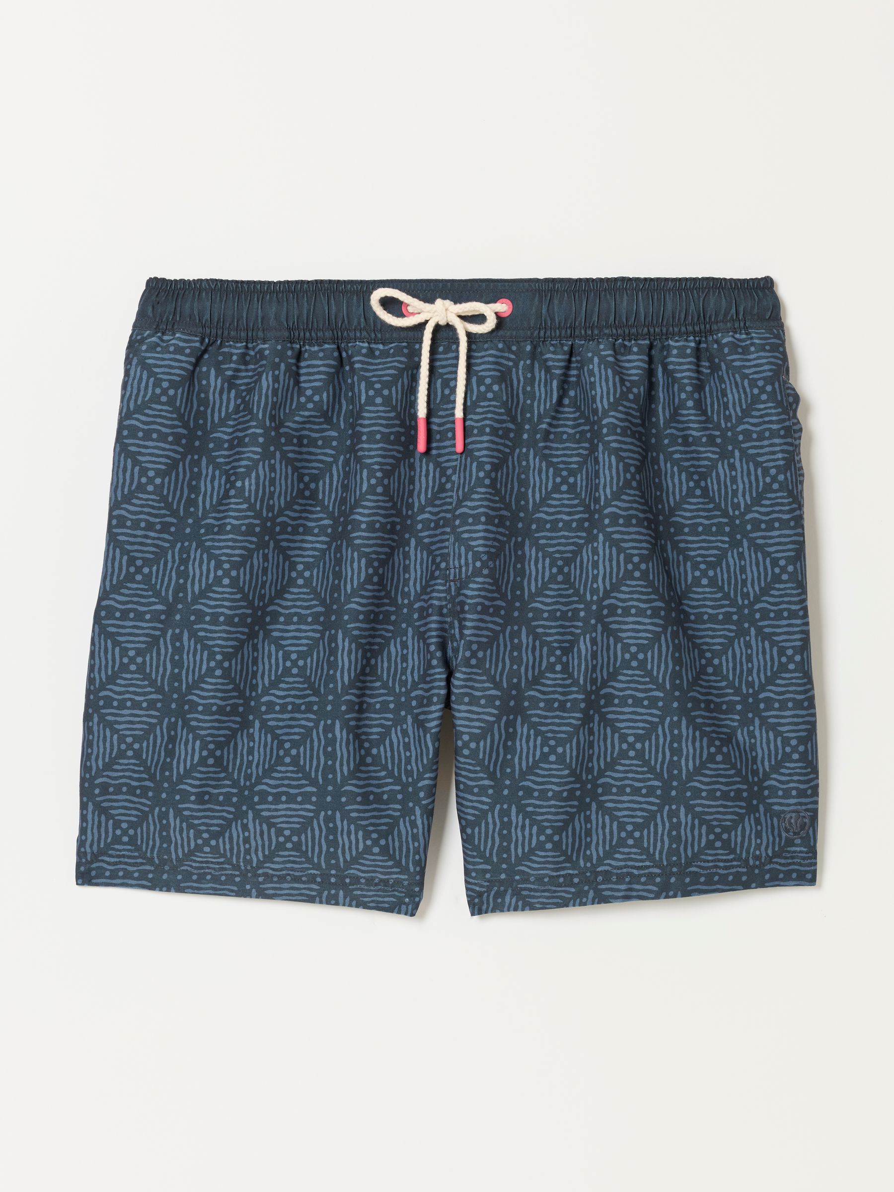 Mid Blue Geo Printed Swim Shorts - Image 6 of 6