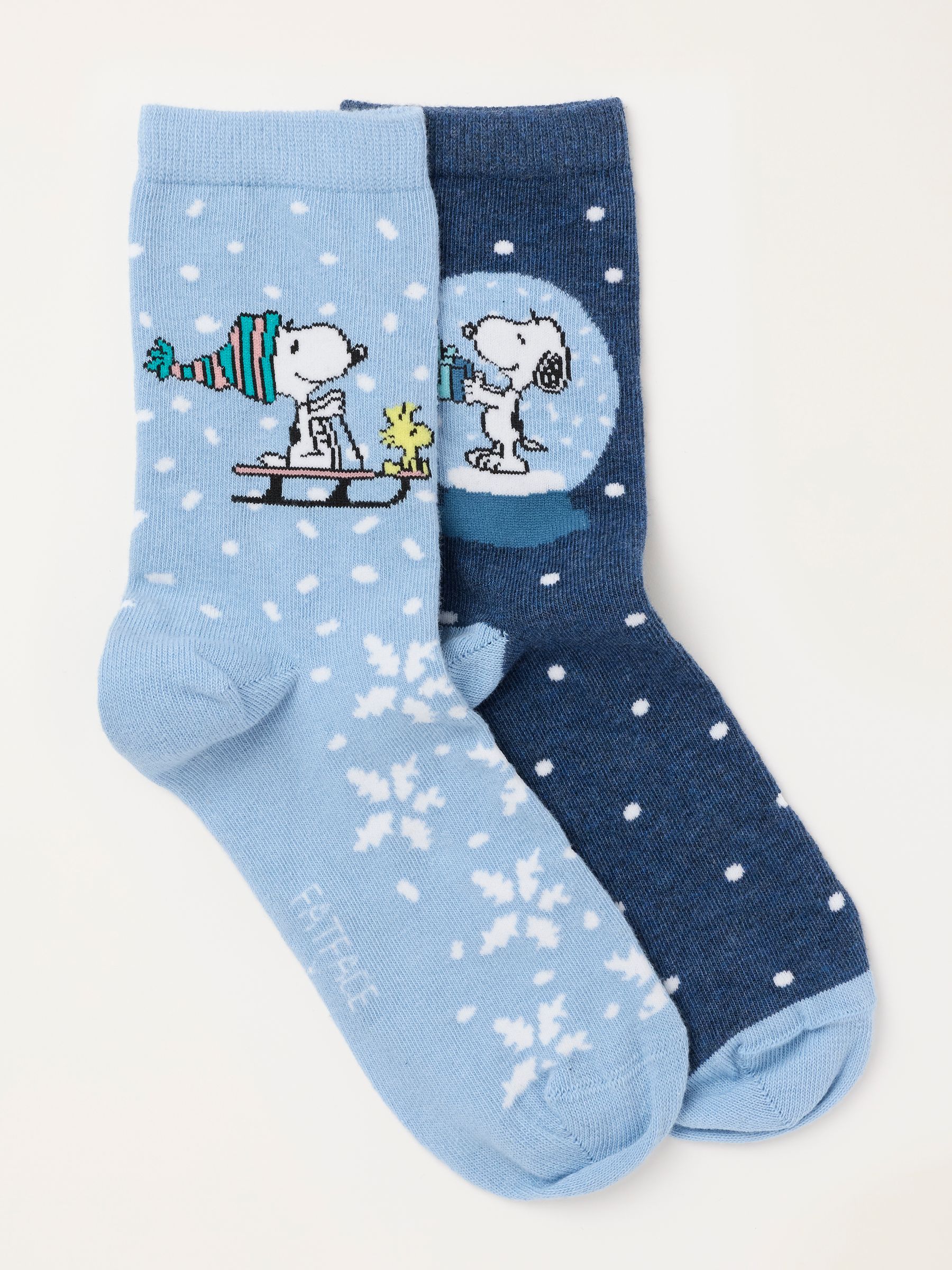 2 Pack Light Blue Womens Snoopy Christmas Socks - Image 1 of 2