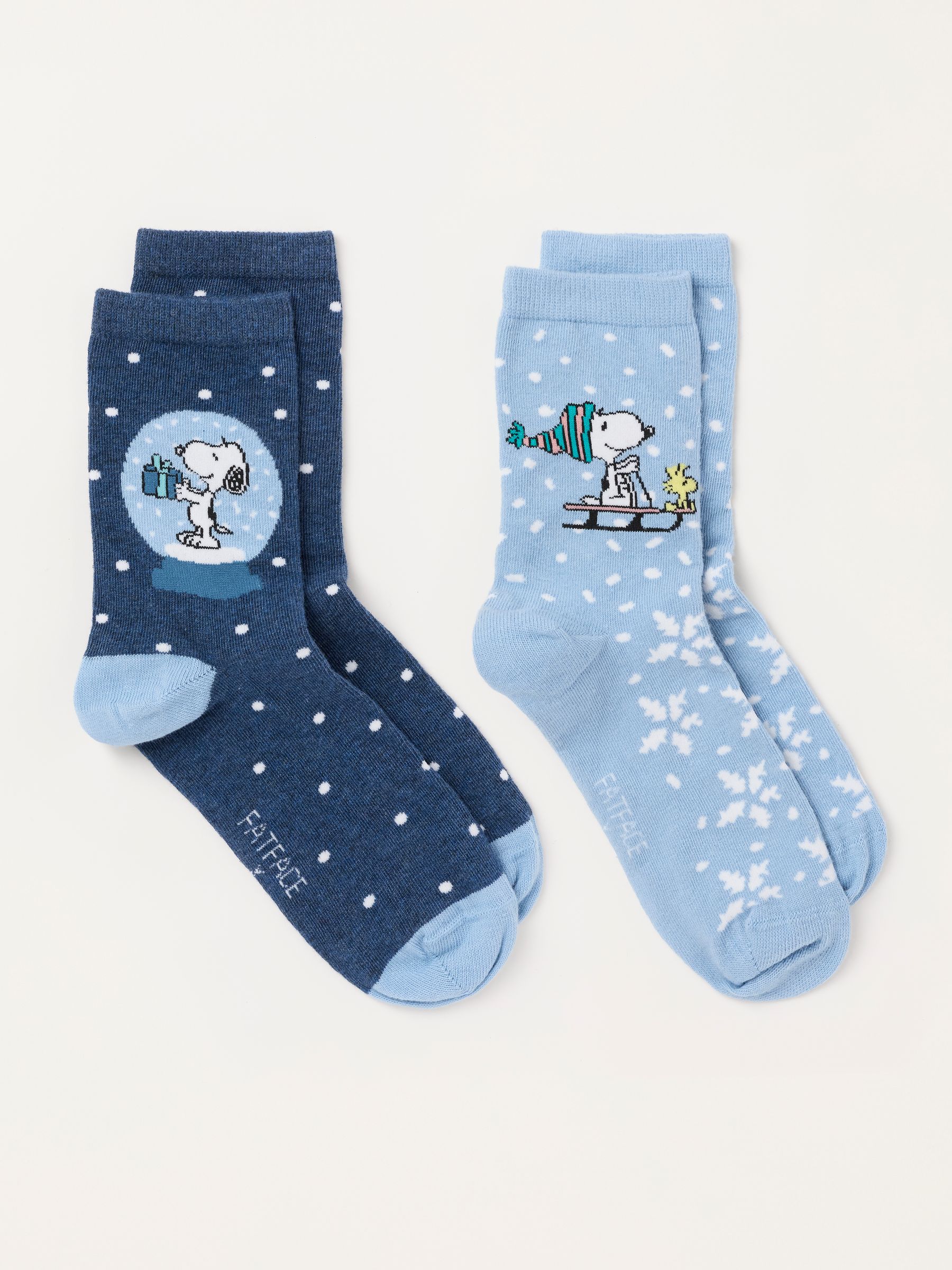 2 Pack Light Blue Womens Snoopy Christmas Socks - Image 2 of 2