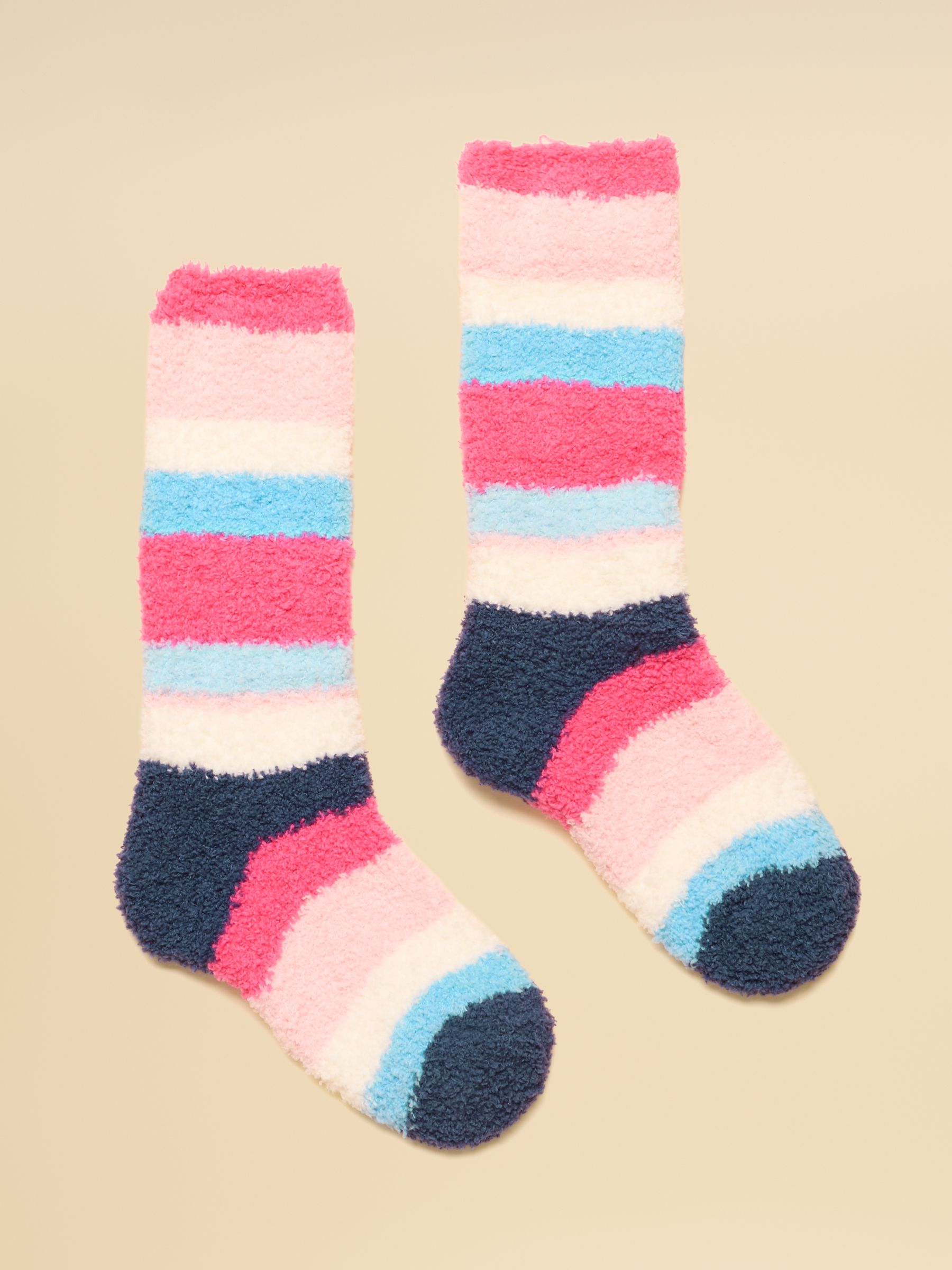 Kids Fluffy Pink Stripe Socks - Image 1 of 3