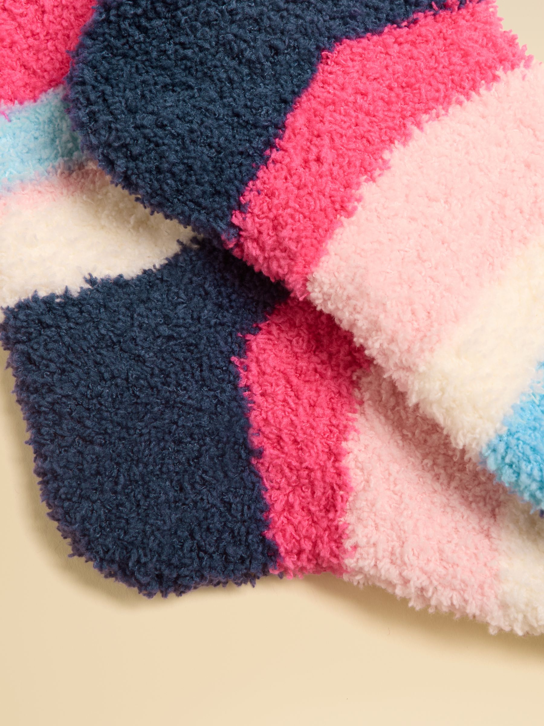 Kids Fluffy Pink Stripe Socks - Image 2 of 3