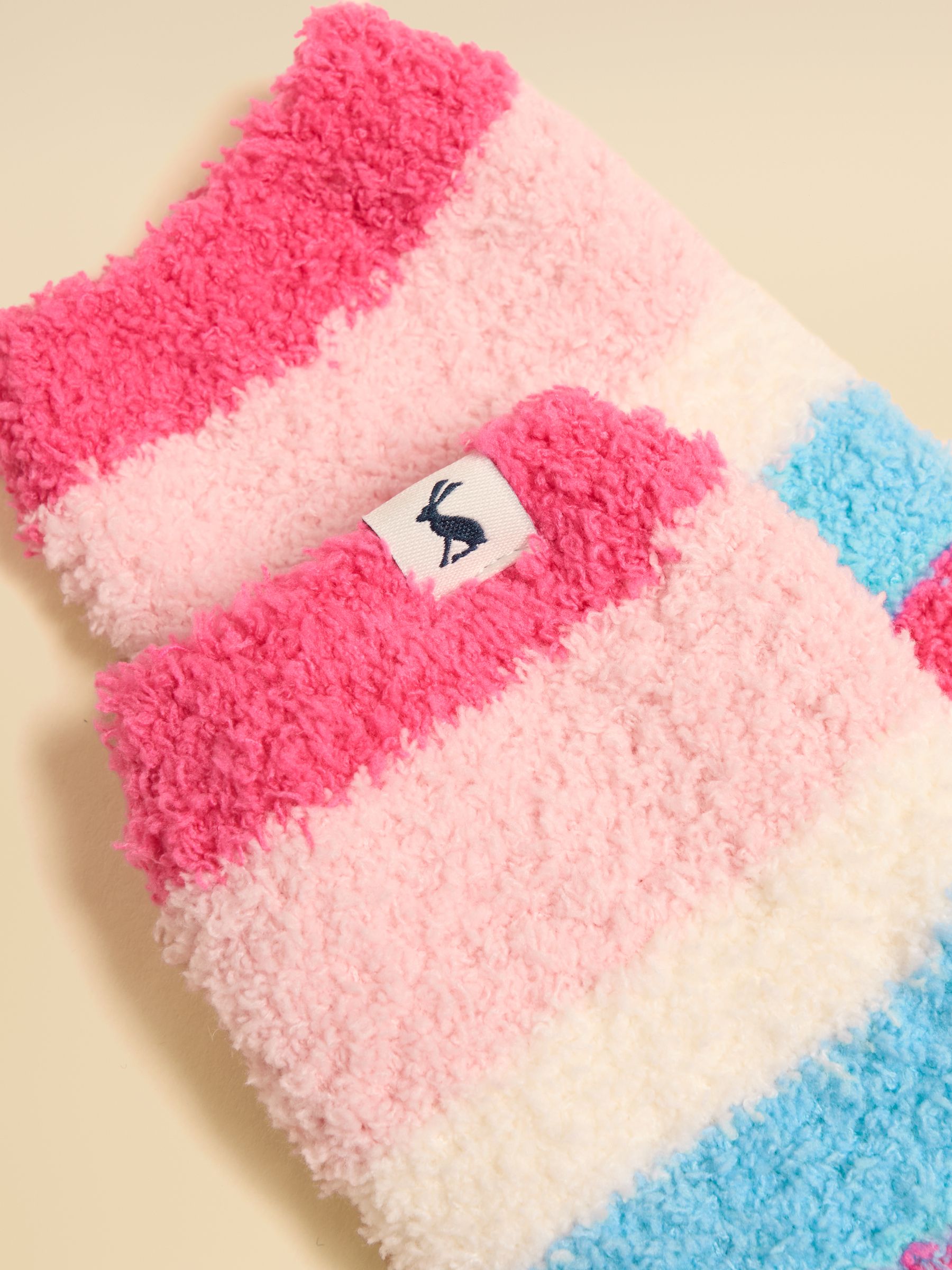 Kids Fluffy Pink Stripe Socks - Image 3 of 3 Kids Fluffy Pink Stripe Socks - Image 3 of 3