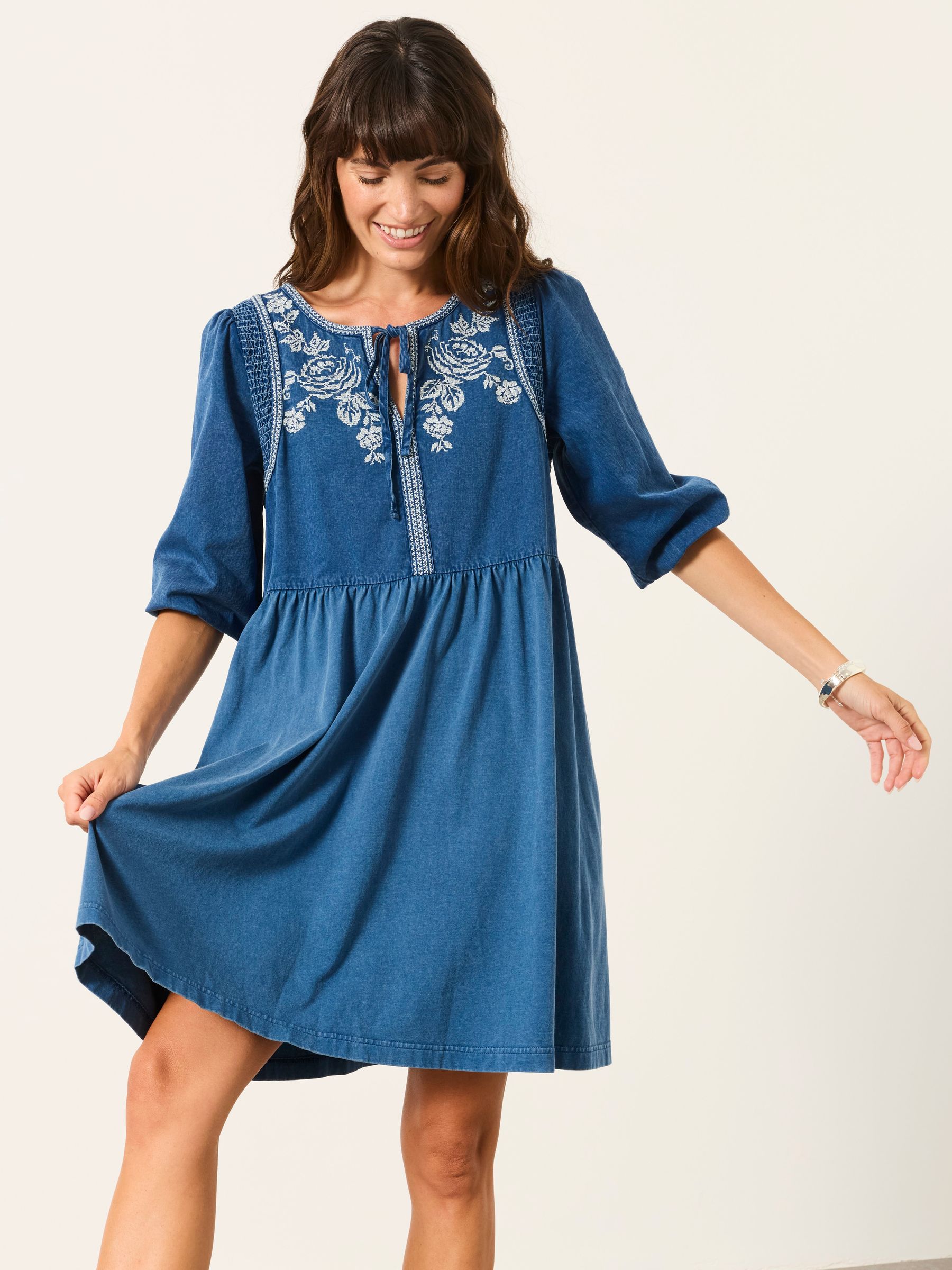 Cassie Blue Detail Dress - Image 4 of 7