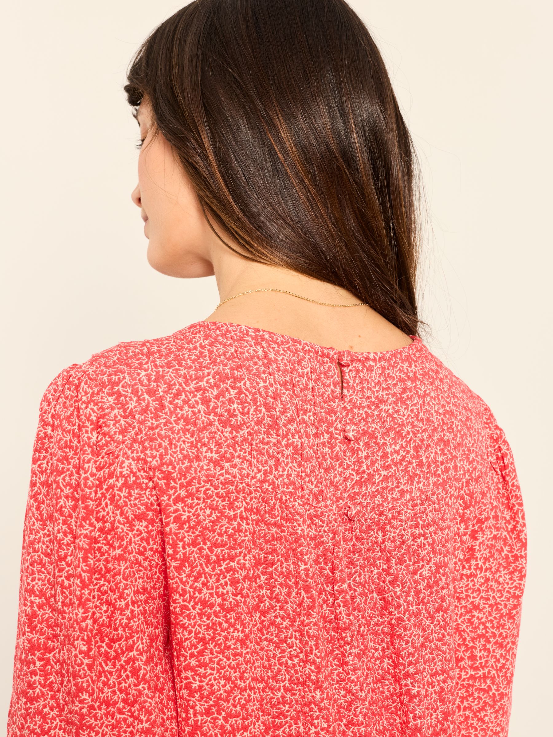 Lyndy Red Coral Texture Regular Blouse - Image 3 of 6