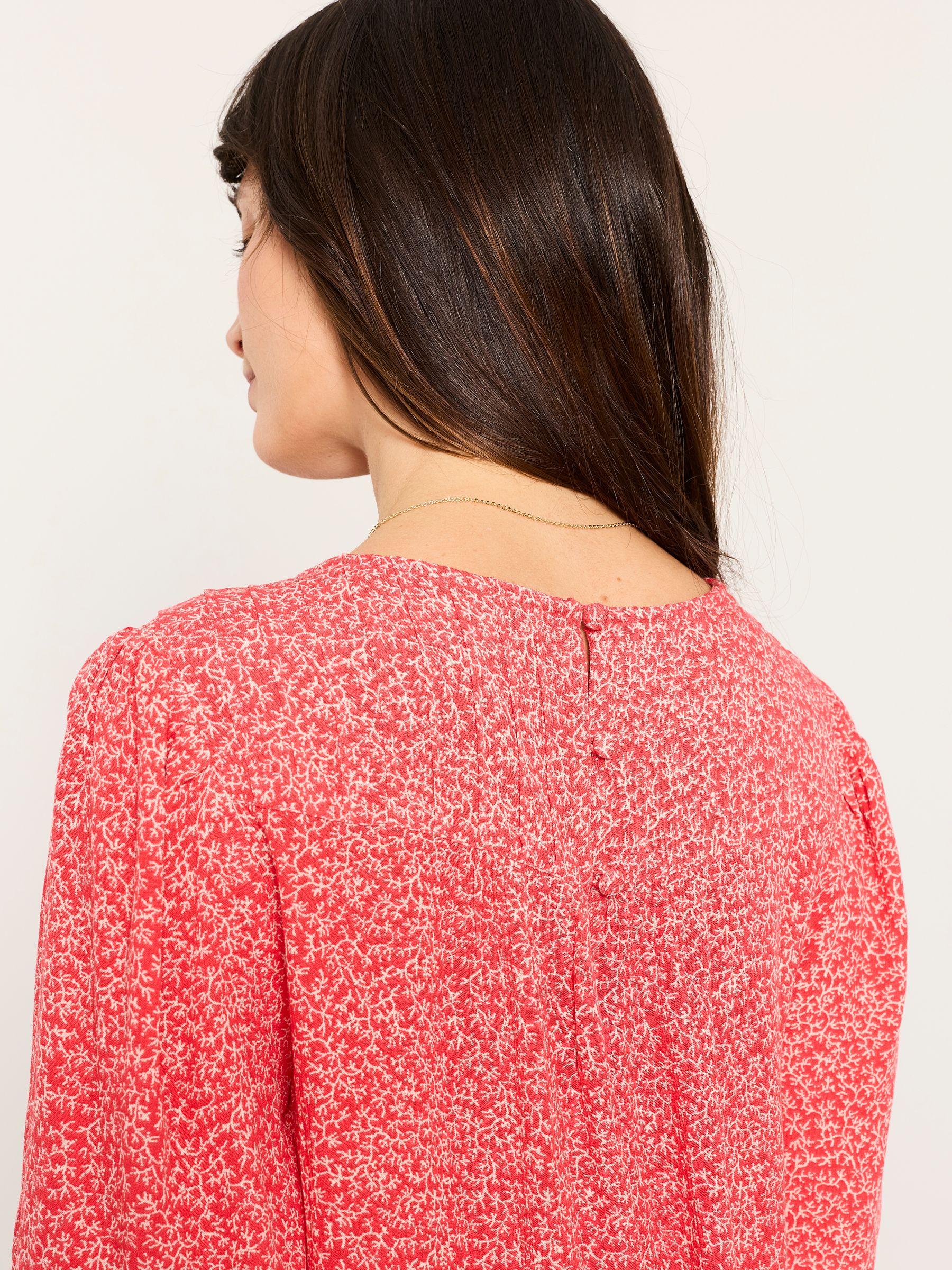 Lyndy Red Coral Texture Regular Blouse | FatFace USA
