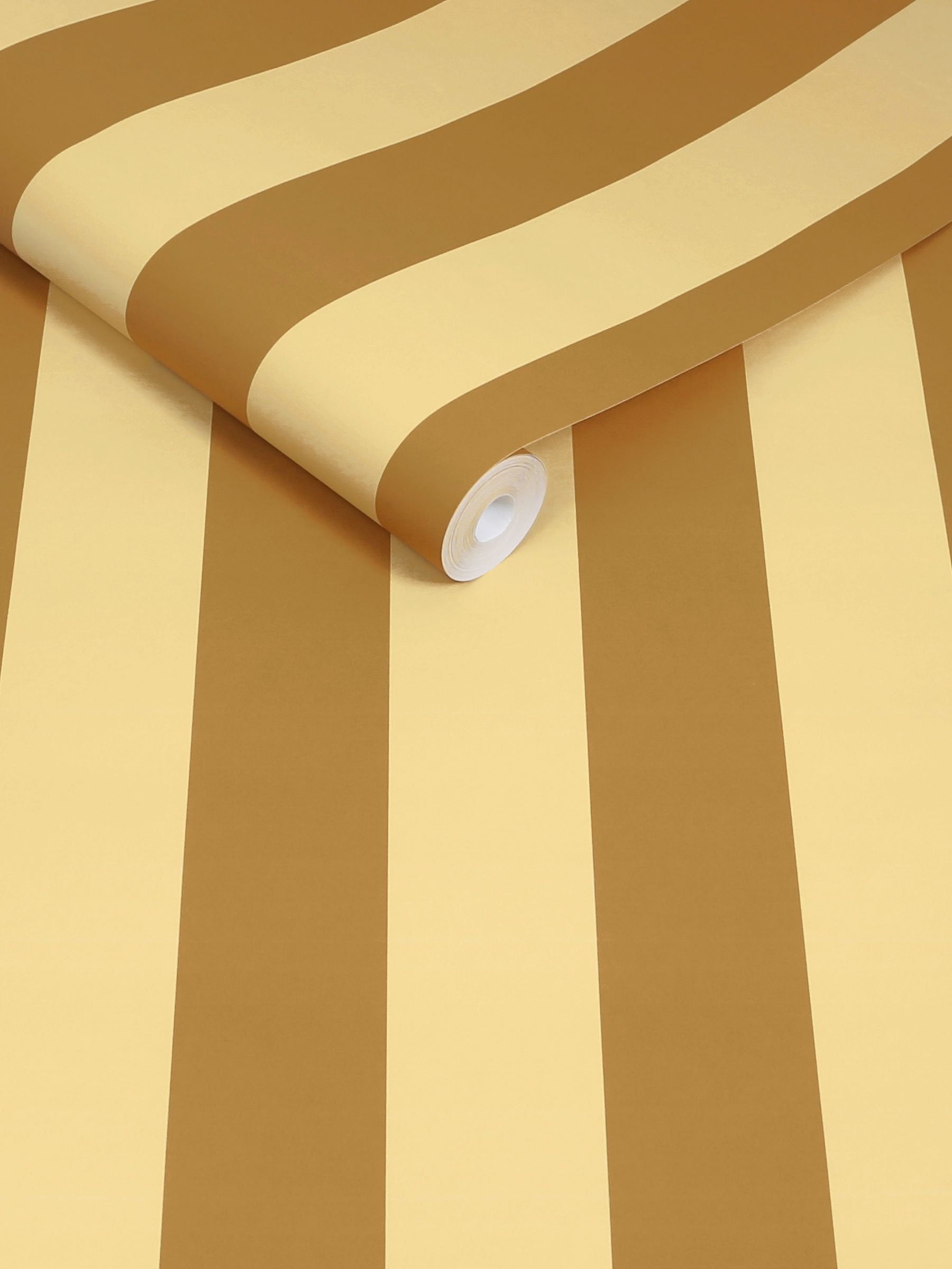 Demi Wide Stripe A4 Wallpaper Sample in Ochre - Image 3 of 4