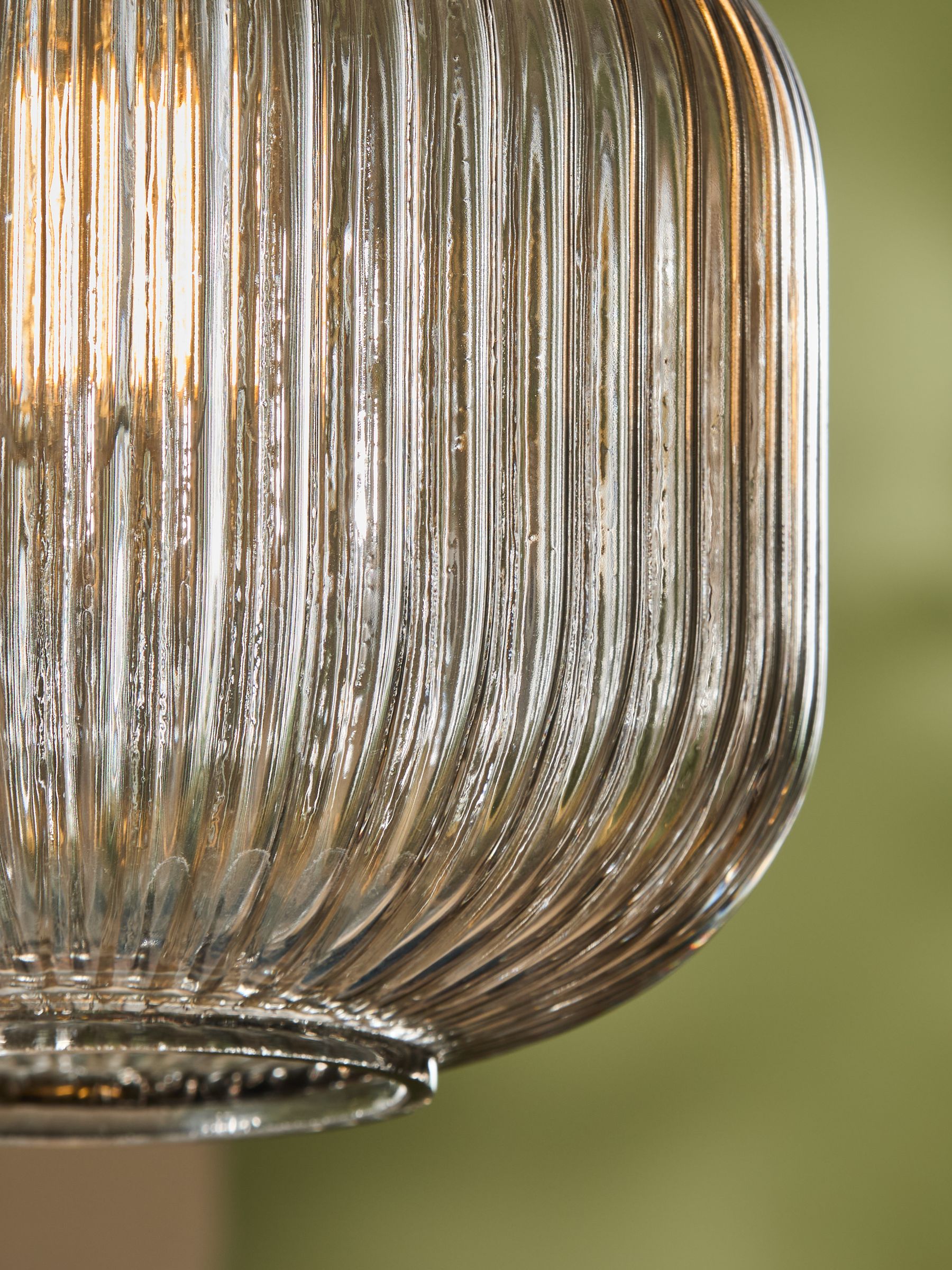 Briz Ribbed Glass Easy Fit Light Shade in Grey - Image 2 of 5 Briz Ribbed Glass Easy Fit Light Shade in Grey - Image 2 of 5