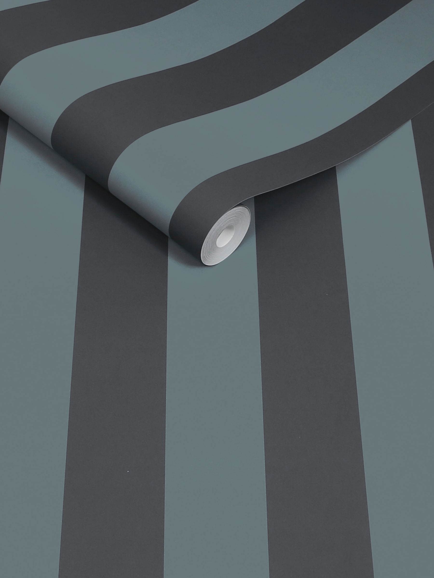 Demi Wide Stripe 10M Wallpaper in Blue - Image 3 of 4